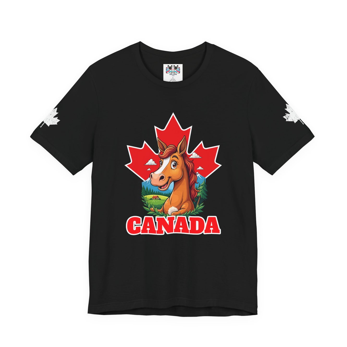 Canada Maple Horse Cartoon T-Shirt