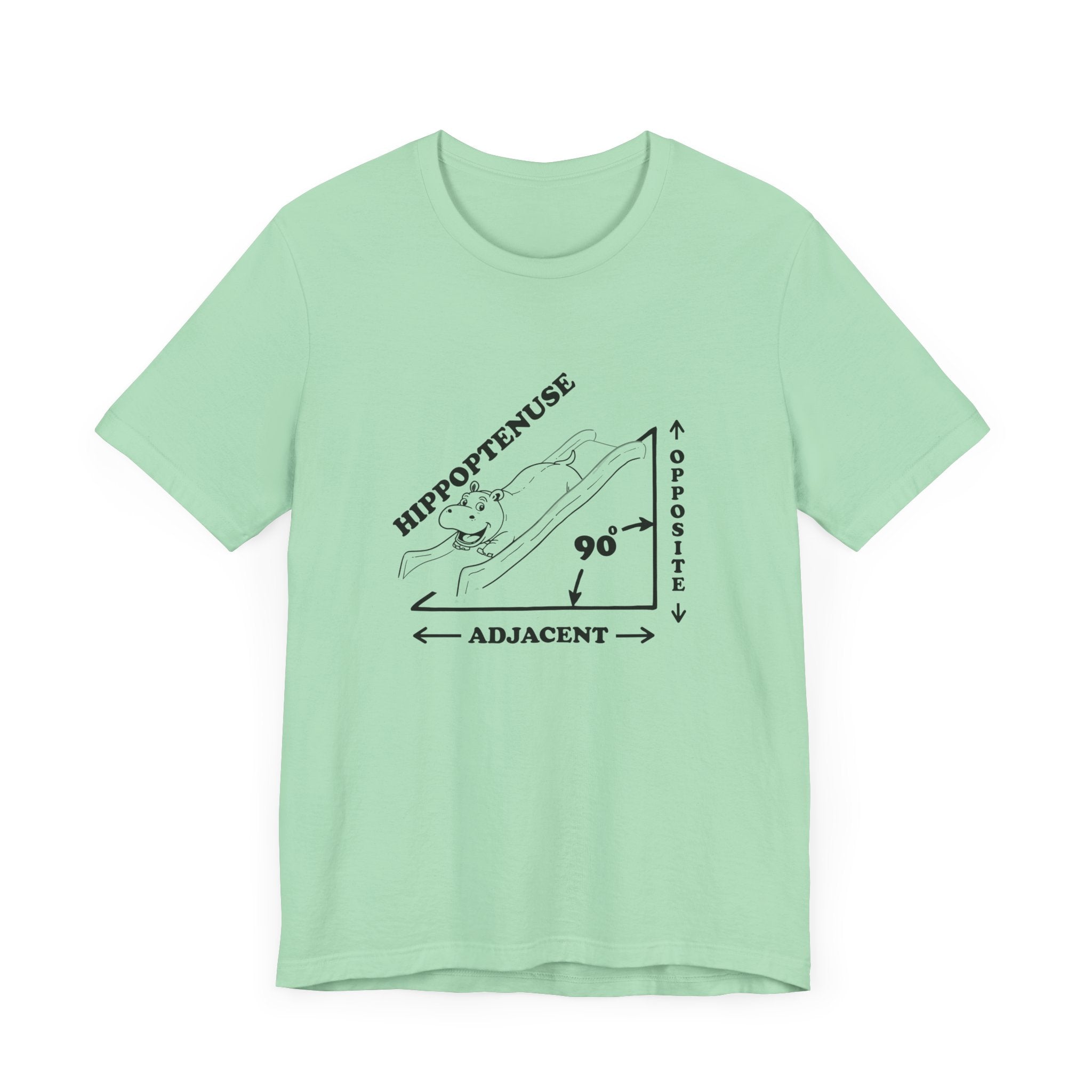 Math Joke Shirt – Hippopotenuse Hippo Right Triangle Graphic