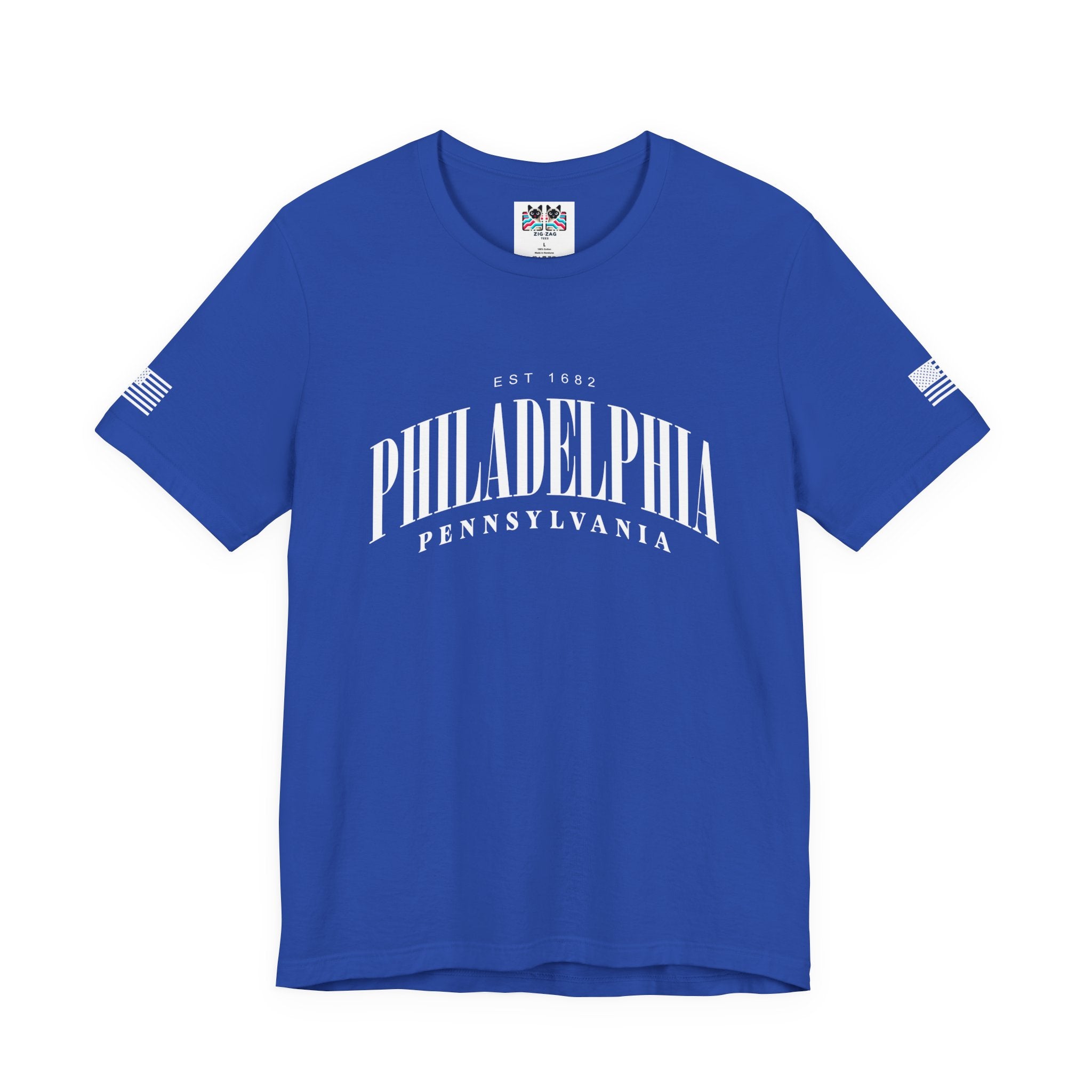 Philadelphia Pennsylvania EST 1682 T-Shirt – Arched Serif Typography Graphic Tee