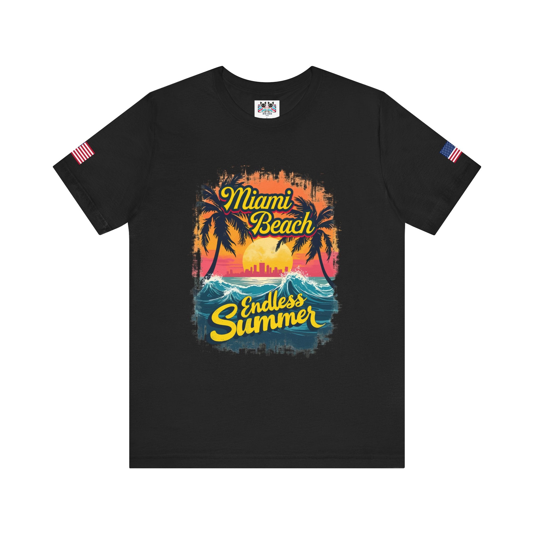 Florida The Sunshine State T-Shirt – Alligator Illustrated Sunset Badge Graphic Tee