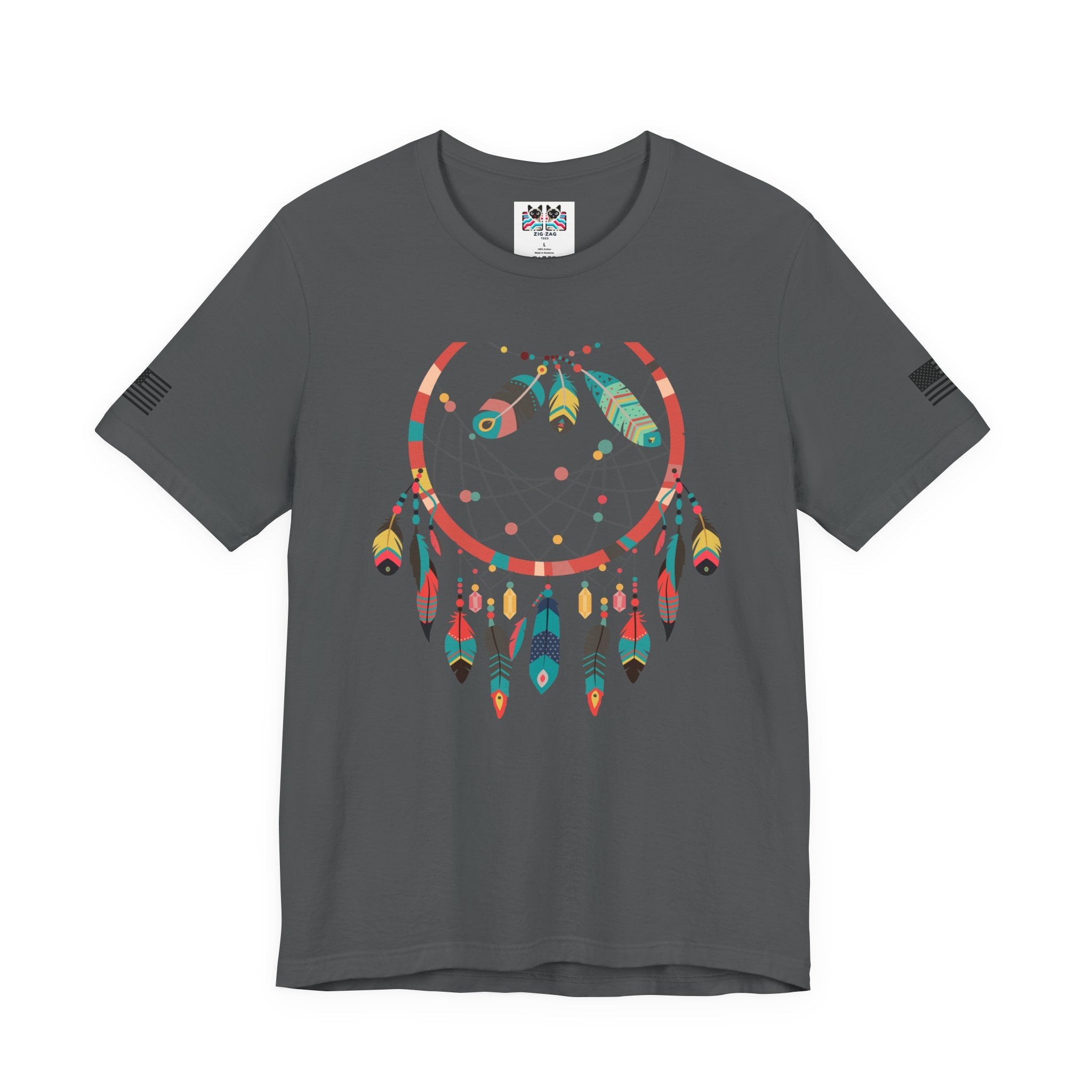 Dream Catcher T-Shirt – Colorful Boho Feathers Native American Inspired Graphic Tee