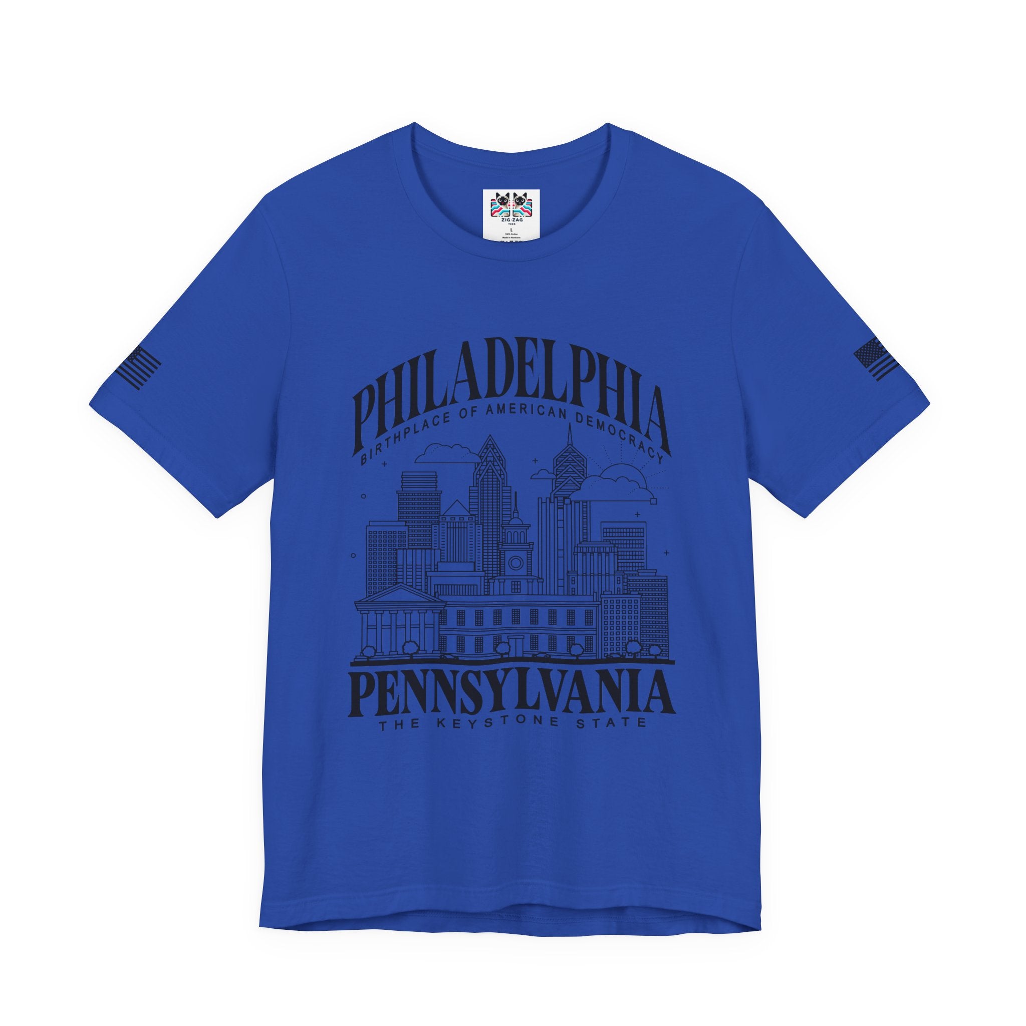 Philadelphia Pennsylvania T-Shirt – Birthplace of American Democracy Skyline Keystone State Graphic Tee