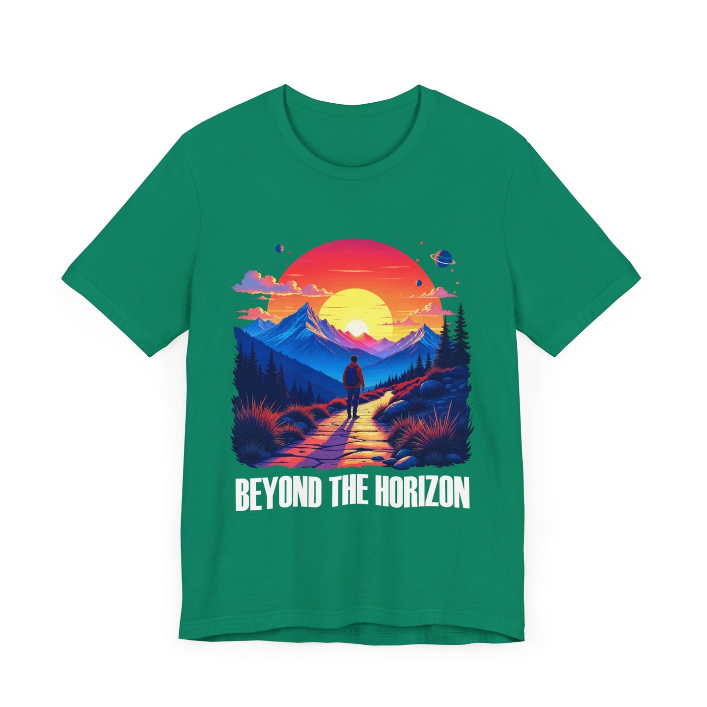 Beyond the Horizon | Inspirational Sunset & Space Exploration T-Shirt