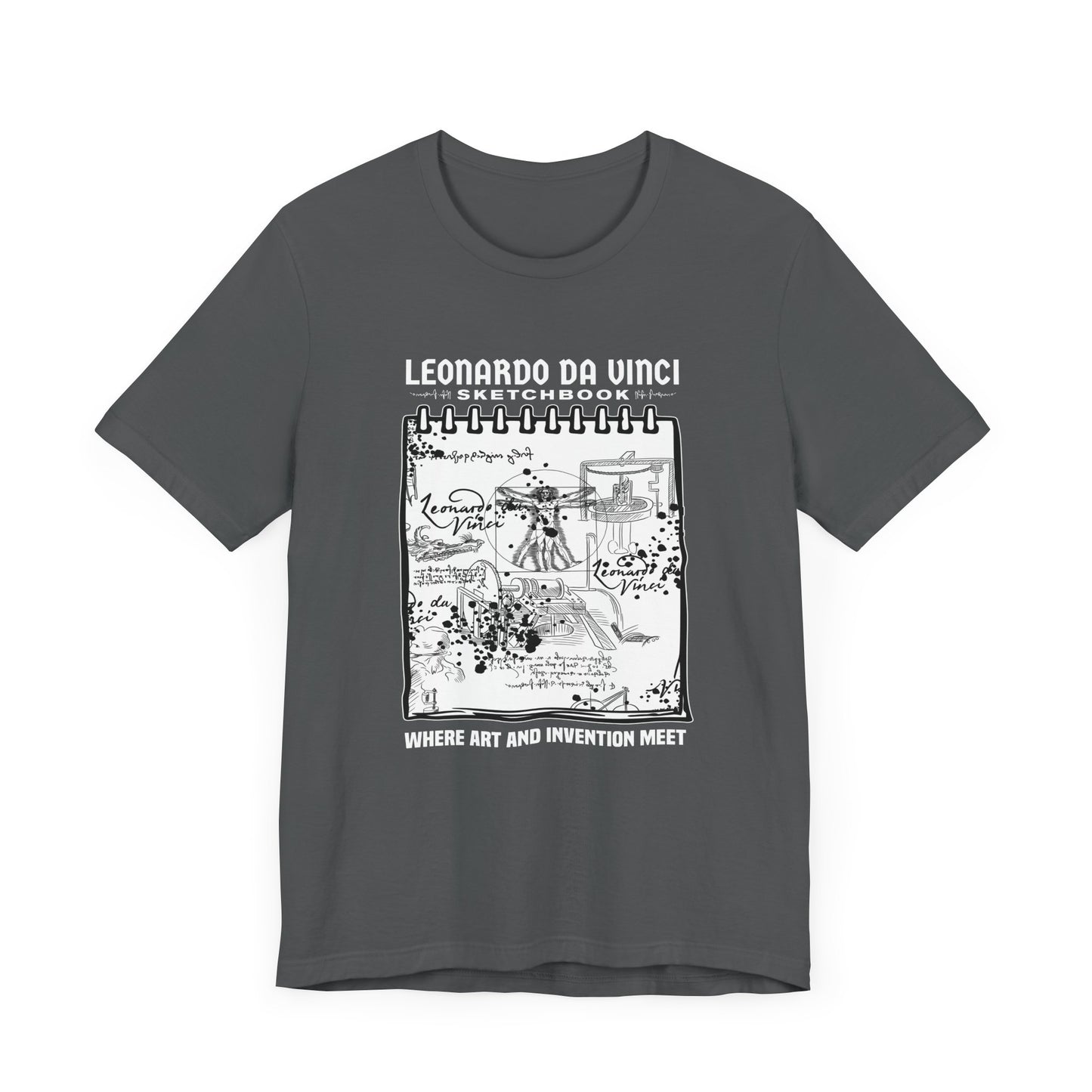 Leonardo’s Sketchbook Tee, Inventor Tribute Shirt, Renaissance Genius Graphic, Art History Top, Creativity Inspired Gift