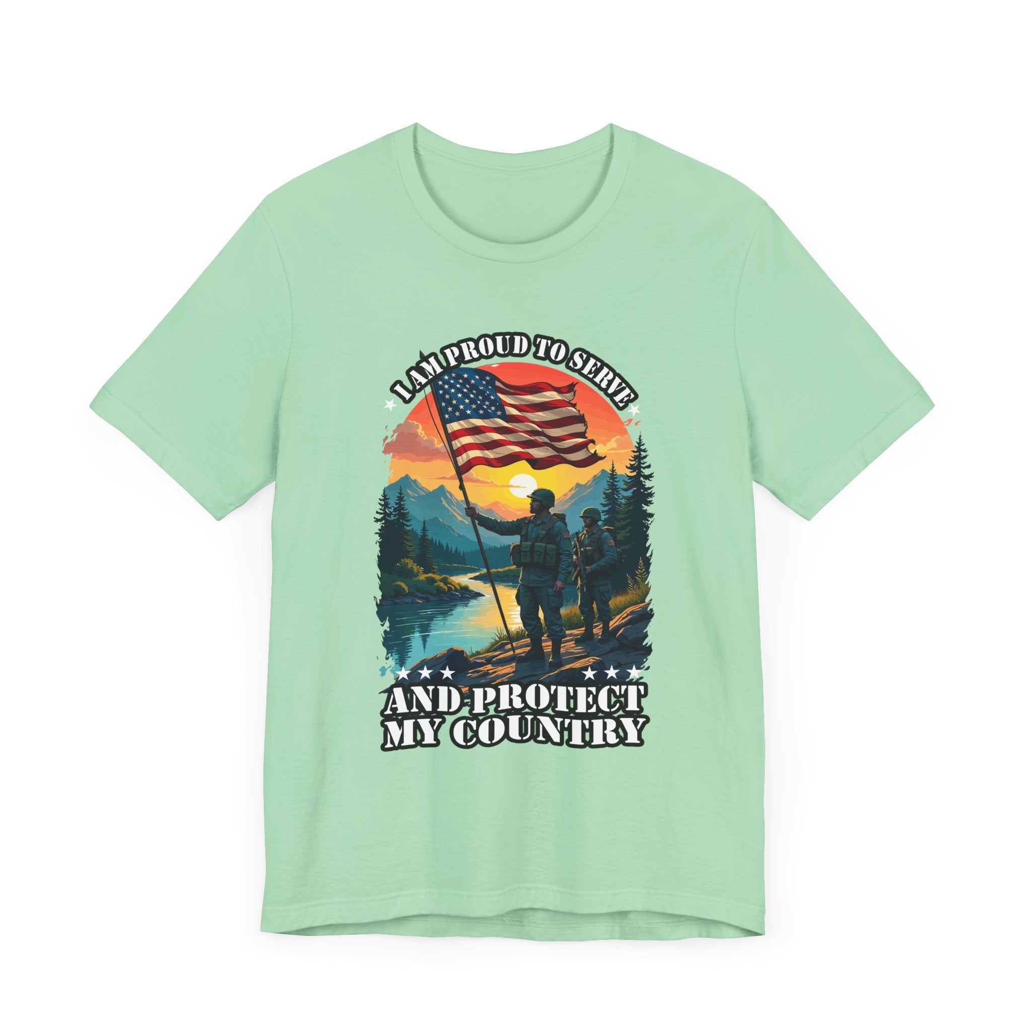 Proud to Serve and Protect My Country T-Shirt – Patriotic Military Graphic Tee