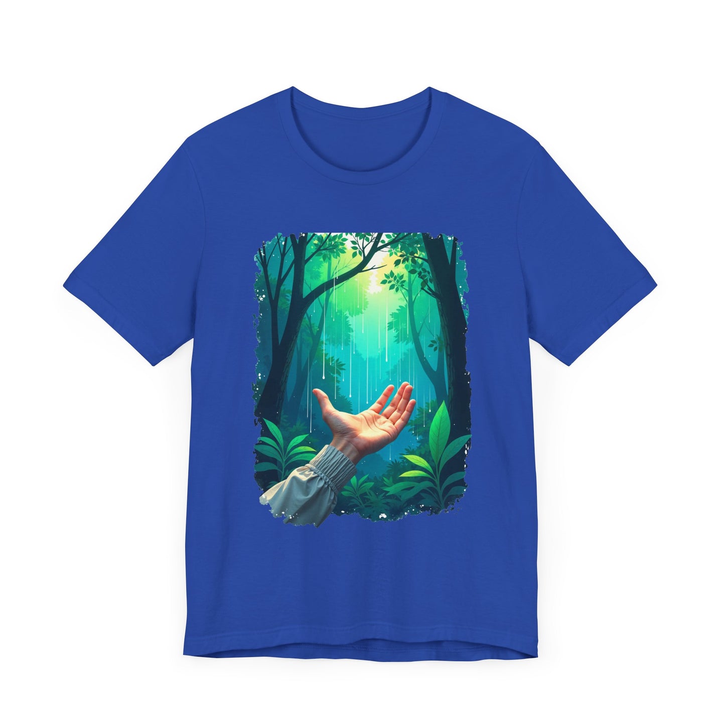 Forest Connection T-Shirt – Hand Reaching for Rain Nature Art