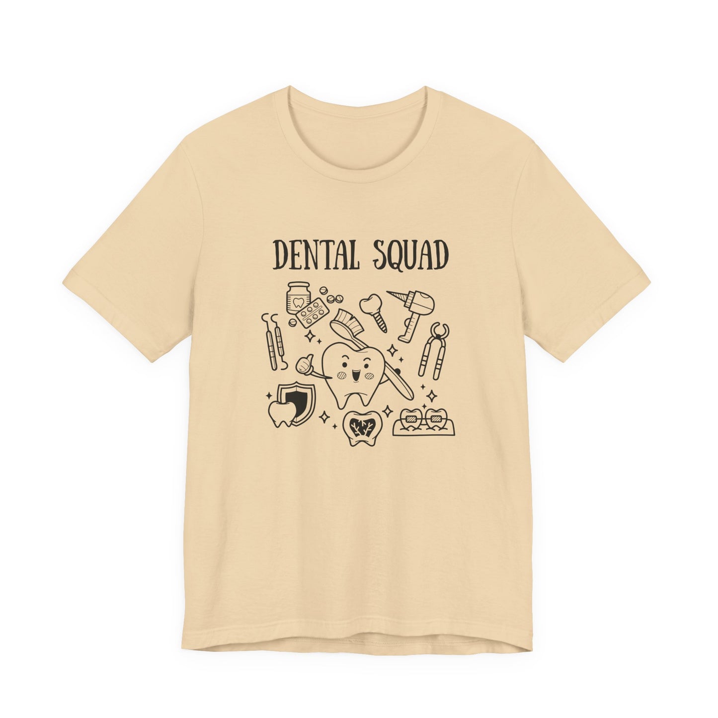 Dental Squad T Shirt Tooth Centered with Dental Tools and Brush