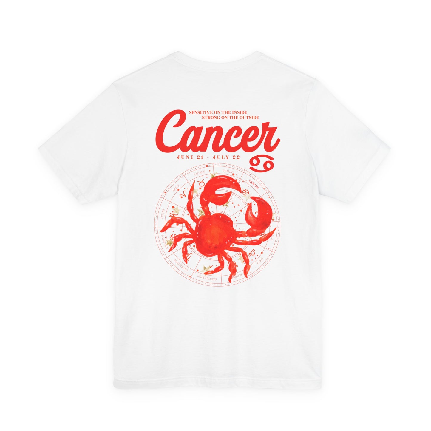 Cancer Zodiac T-Shirt – Crab with Astrological Wheel and Water Element