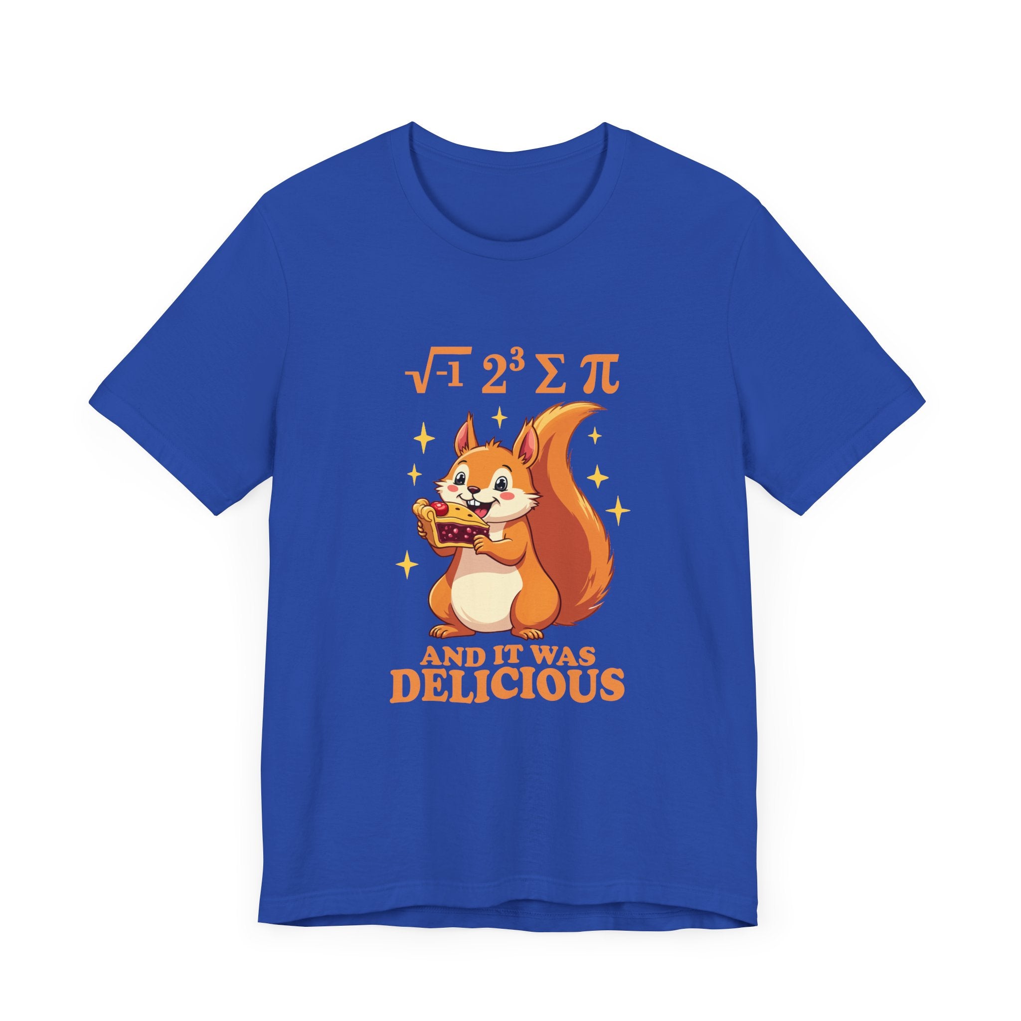 Funny Math Squirrel T-Shirt – “i 8 sum pi and it was delicious” Equation Pun