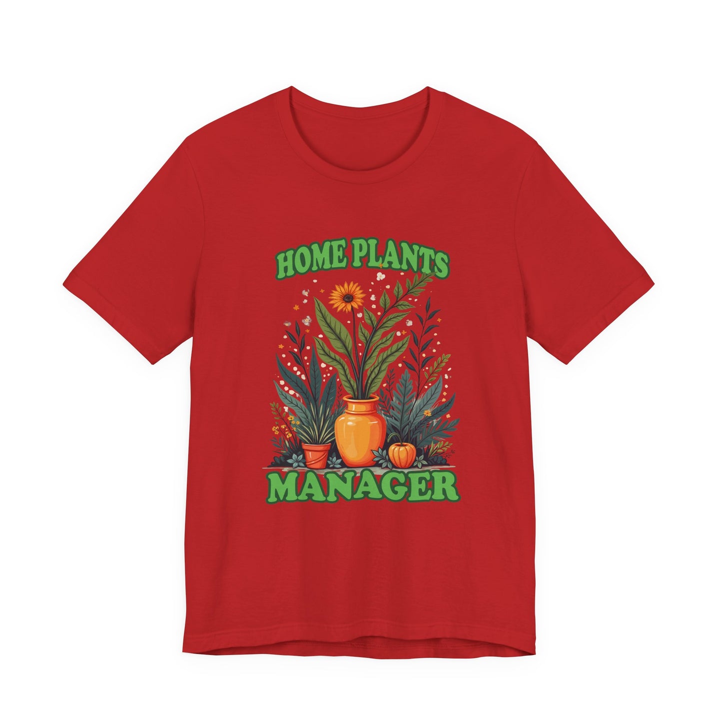 Home Plants Manager Tshirt – Botanical Flower Pots Graphic