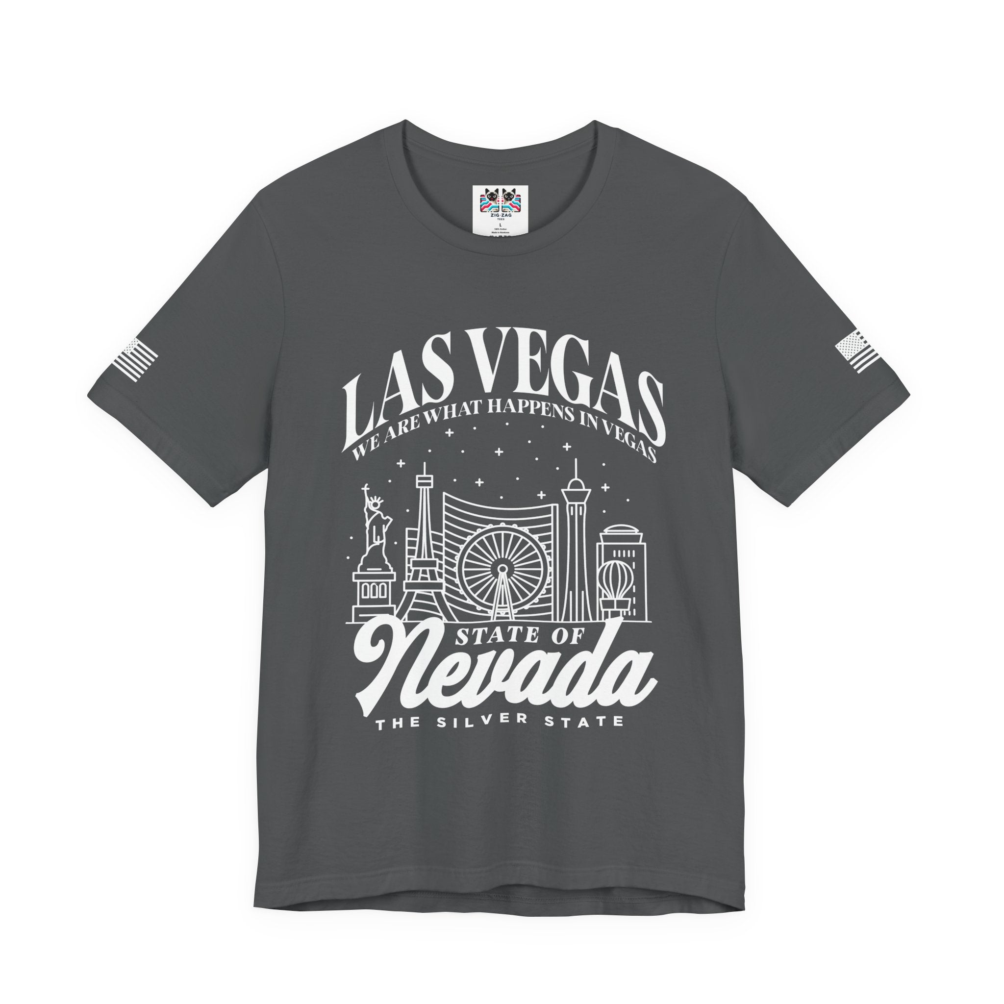 Las Vegas State of Nevada T-Shirt – Vegas Skyline Silver State Souvenir Tee