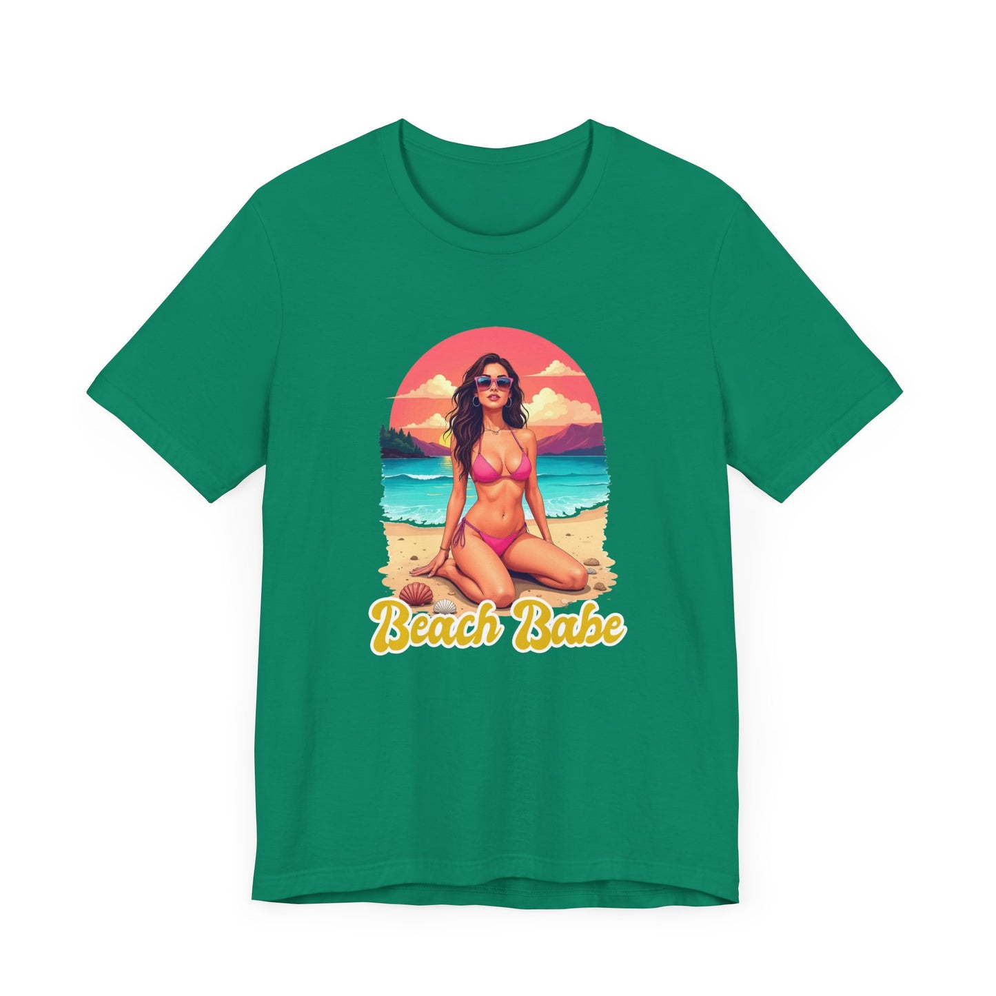 Beach Babe T-Shirt – Stylish Women in Bikini Beach Graphic Tee