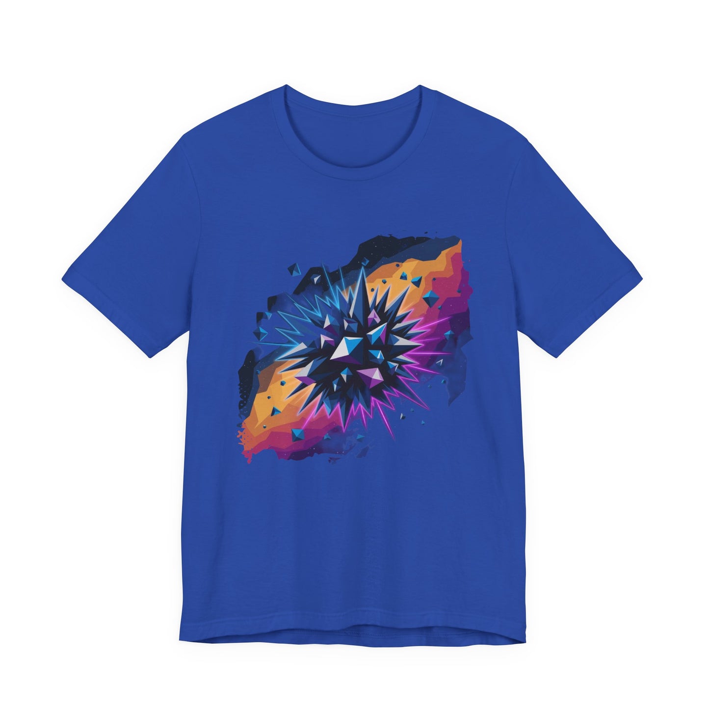 Polygon Burst – Colorful Polygon Explosion Graphic T-Shirt