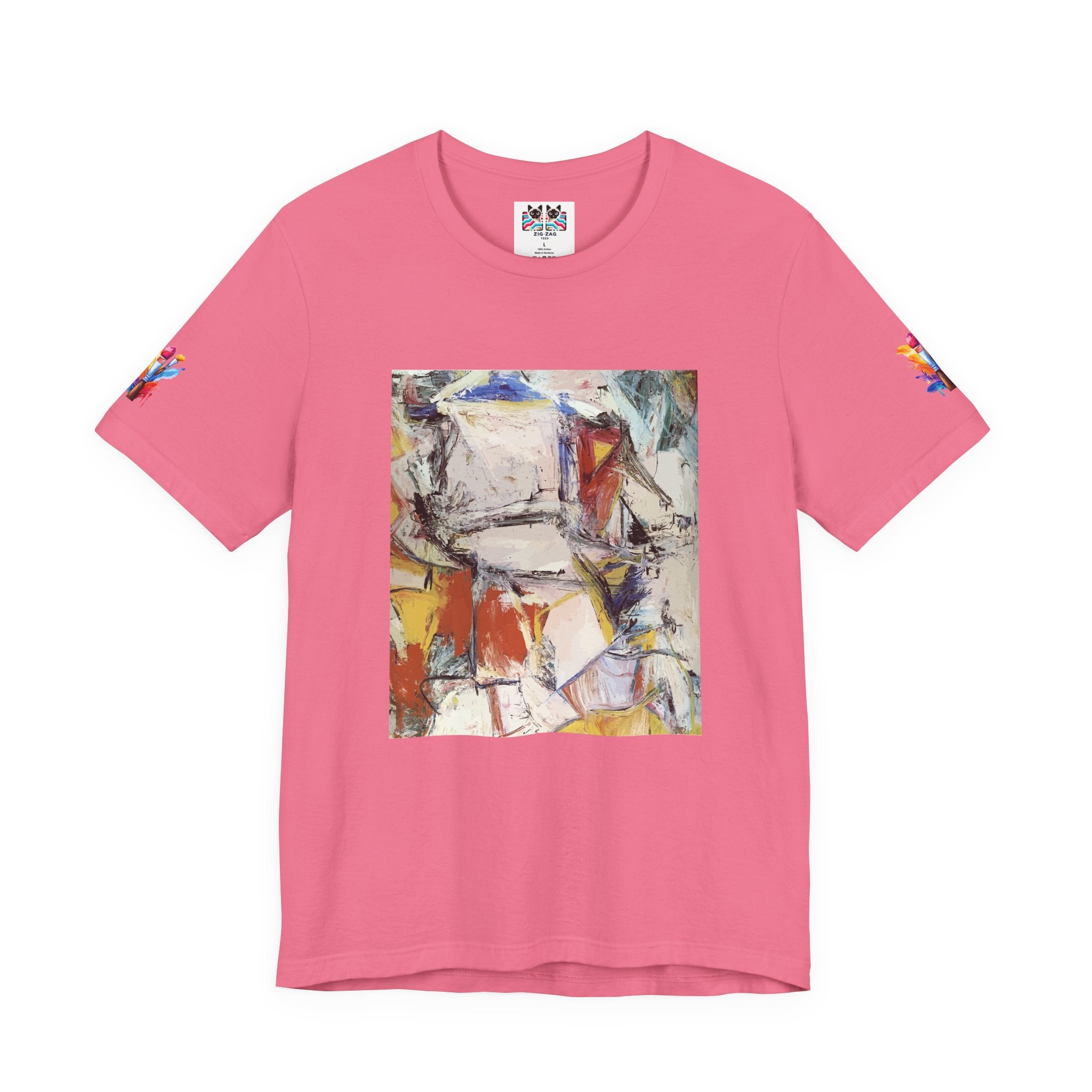 Abstract Expressionism Art T-Shirt – Colorful Geometric Painting Graphic Tee
