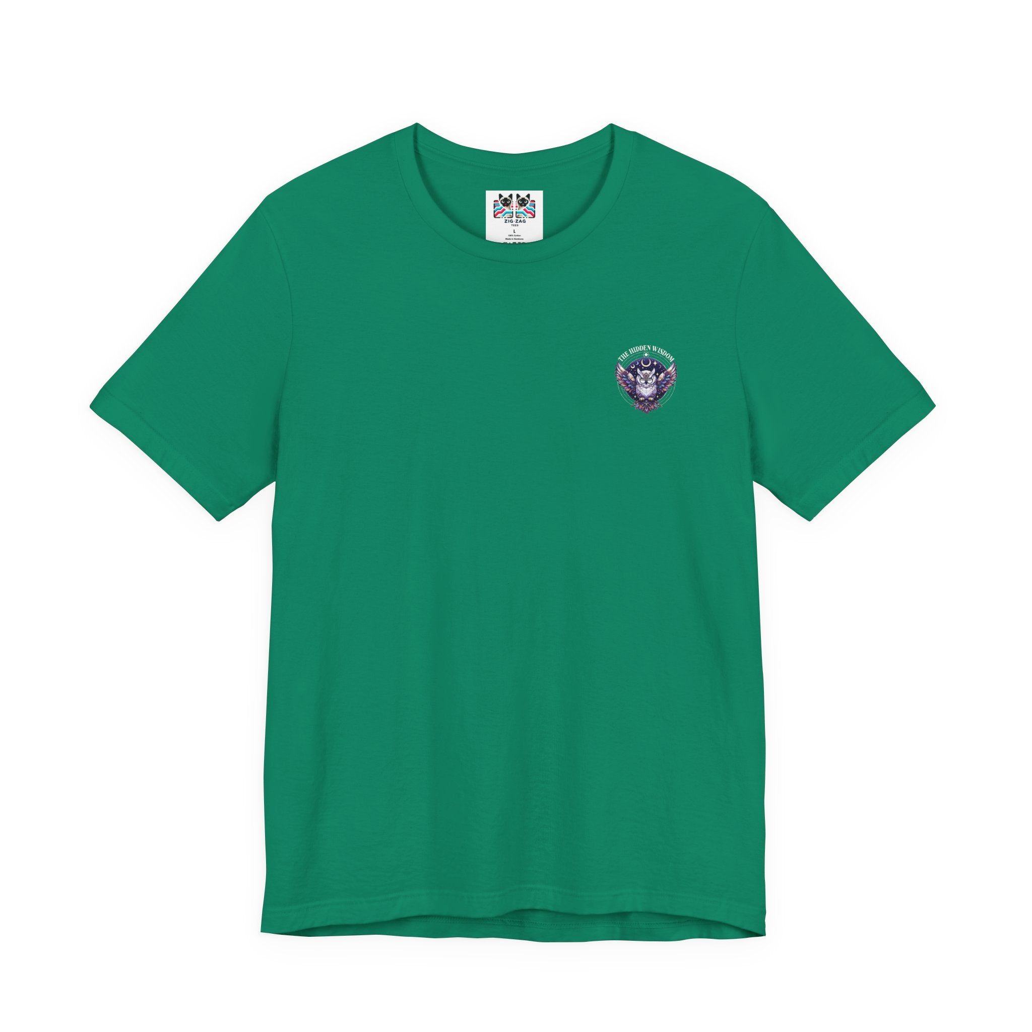 The Hidden Wisdom Within T-Shirt – Vibrant Flying Owl with Geometric Lines