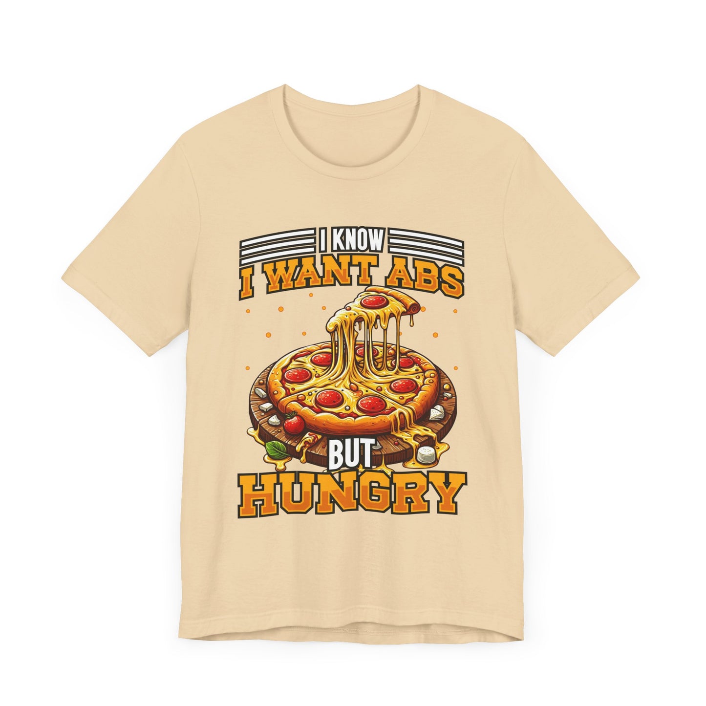 I Know I Want Abs But Hungry Shirt, Funny Gym Foodie Tee, Workout and Food Struggle T Shirt, Relatable Fitness Humor Apparel, Sarcastic Fit Top