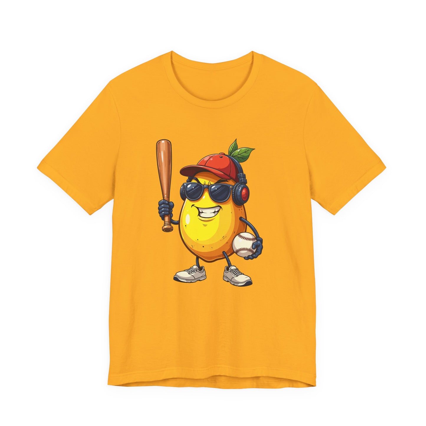 Aggressive Lemon Baseball Mascot Tshirt Bold Sports Fruit Character Design