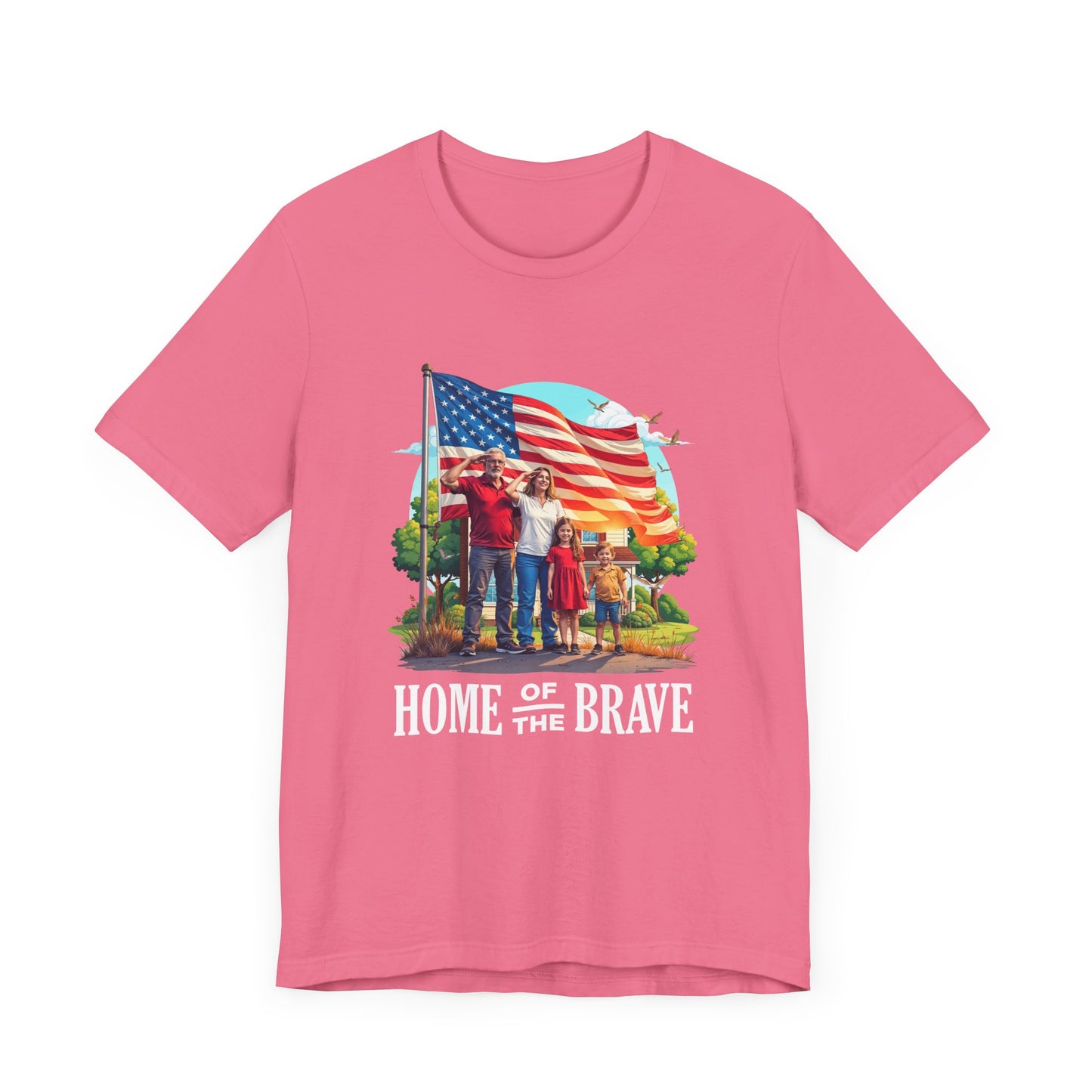 Home of the Brave | Patriotic Family Salute & US Flag T-Shirt