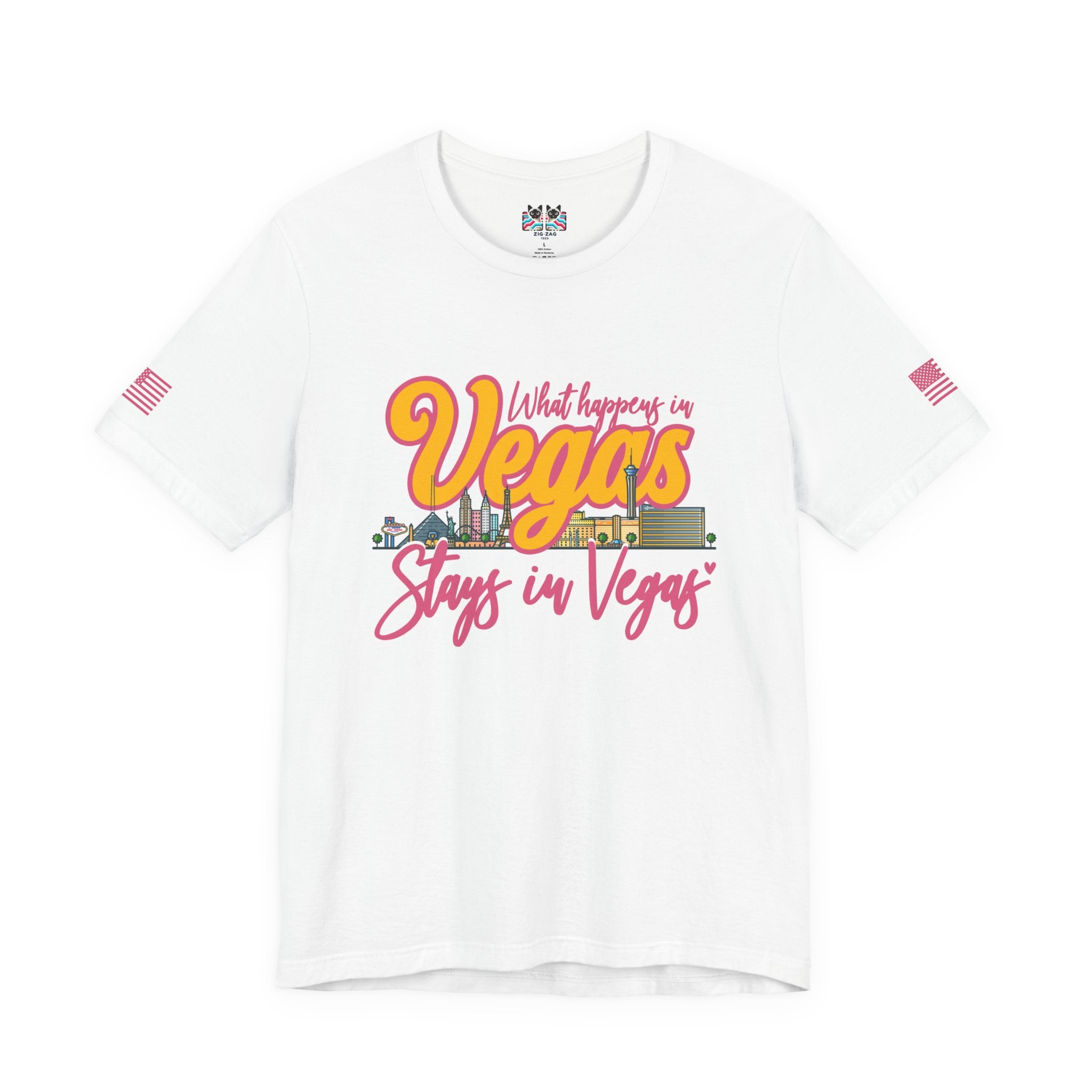 What Happens in Vegas Stays in Vegas T-Shirt – Retro Vegas Skyline Girls Trip Tee