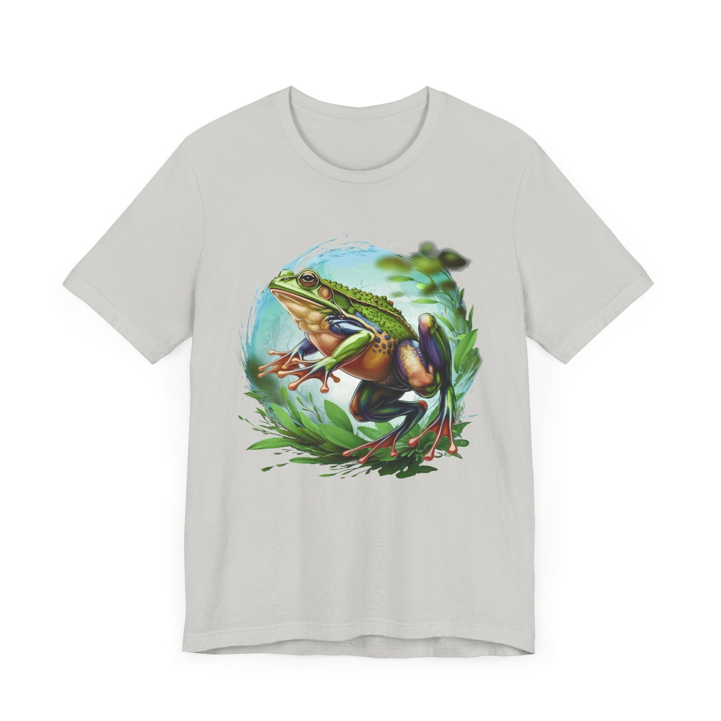 Leaping Frog in Air with energy and grace in Lush Green Vegetation Graphic T-Shirt