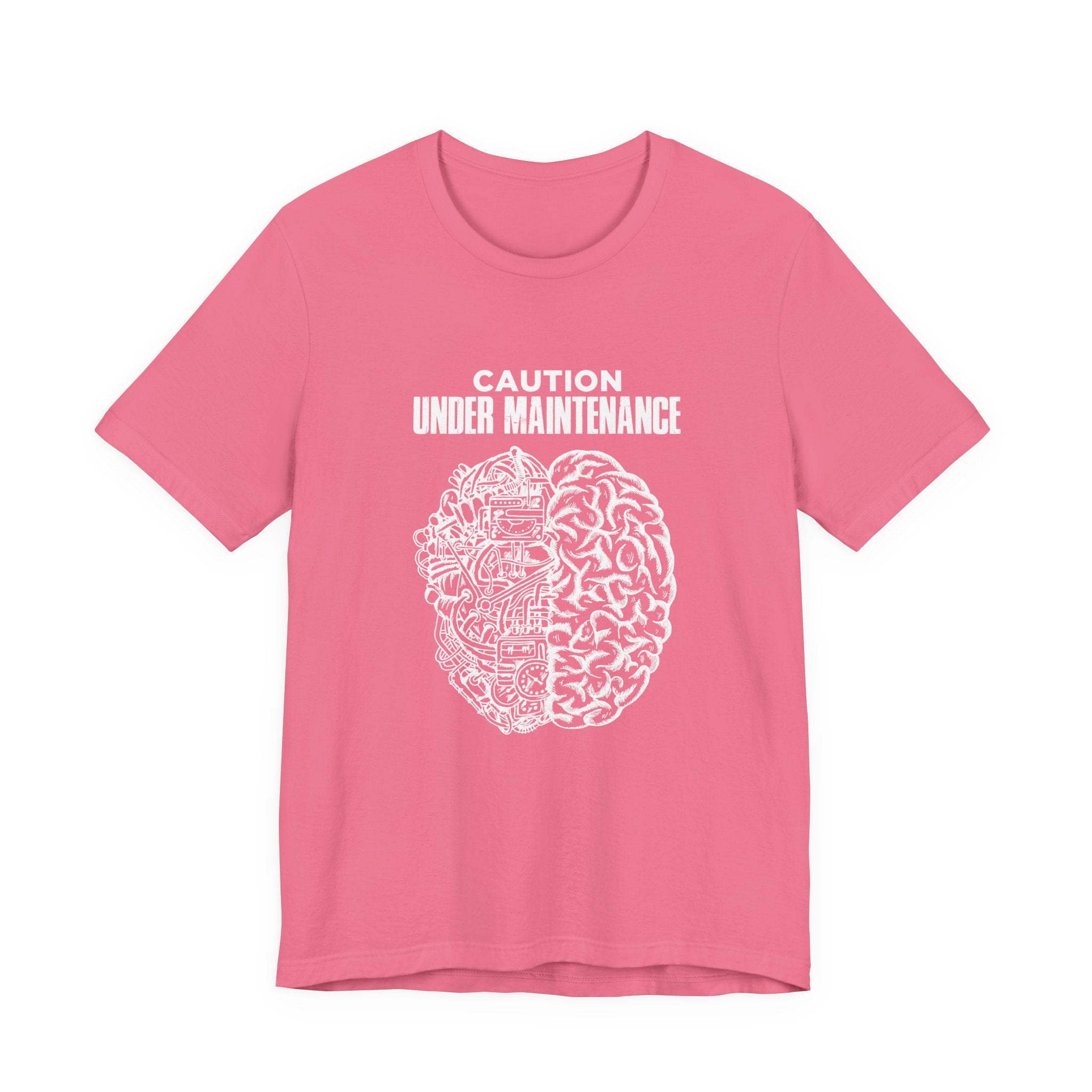 Caution Under Maintenance Brain T Shirt Human Mind Wired Design