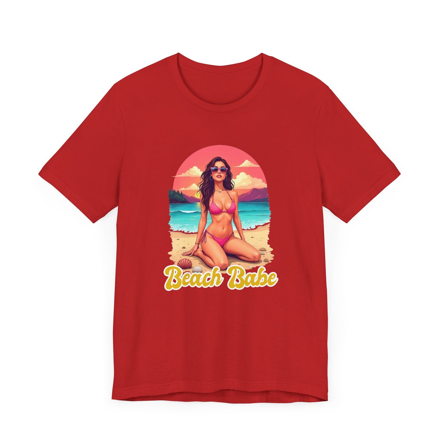 Beach Babe T-Shirt – Stylish Women in Bikini Beach Graphic Tee
