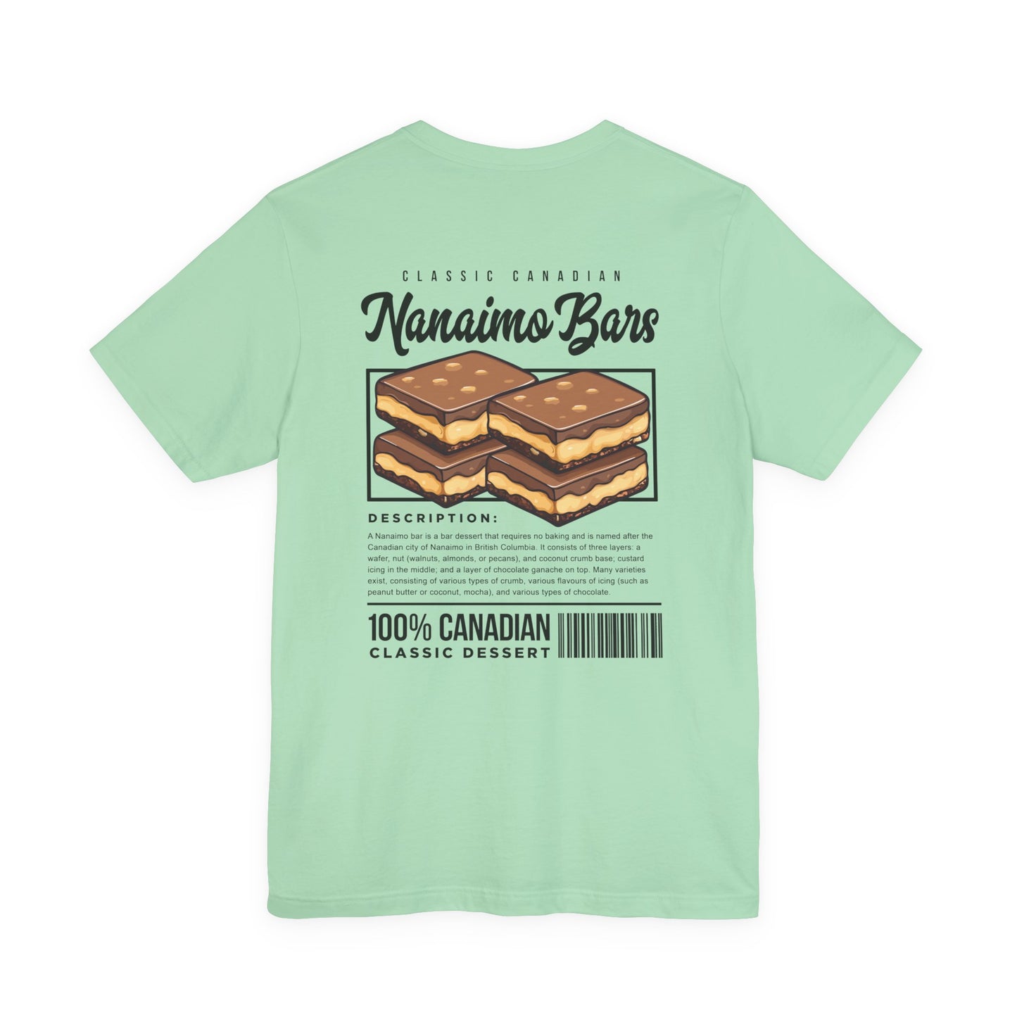 Classic Canadian Nanaimo Bars T-Shirt – Featuring Iconic Dessert & Ingredient Graphic