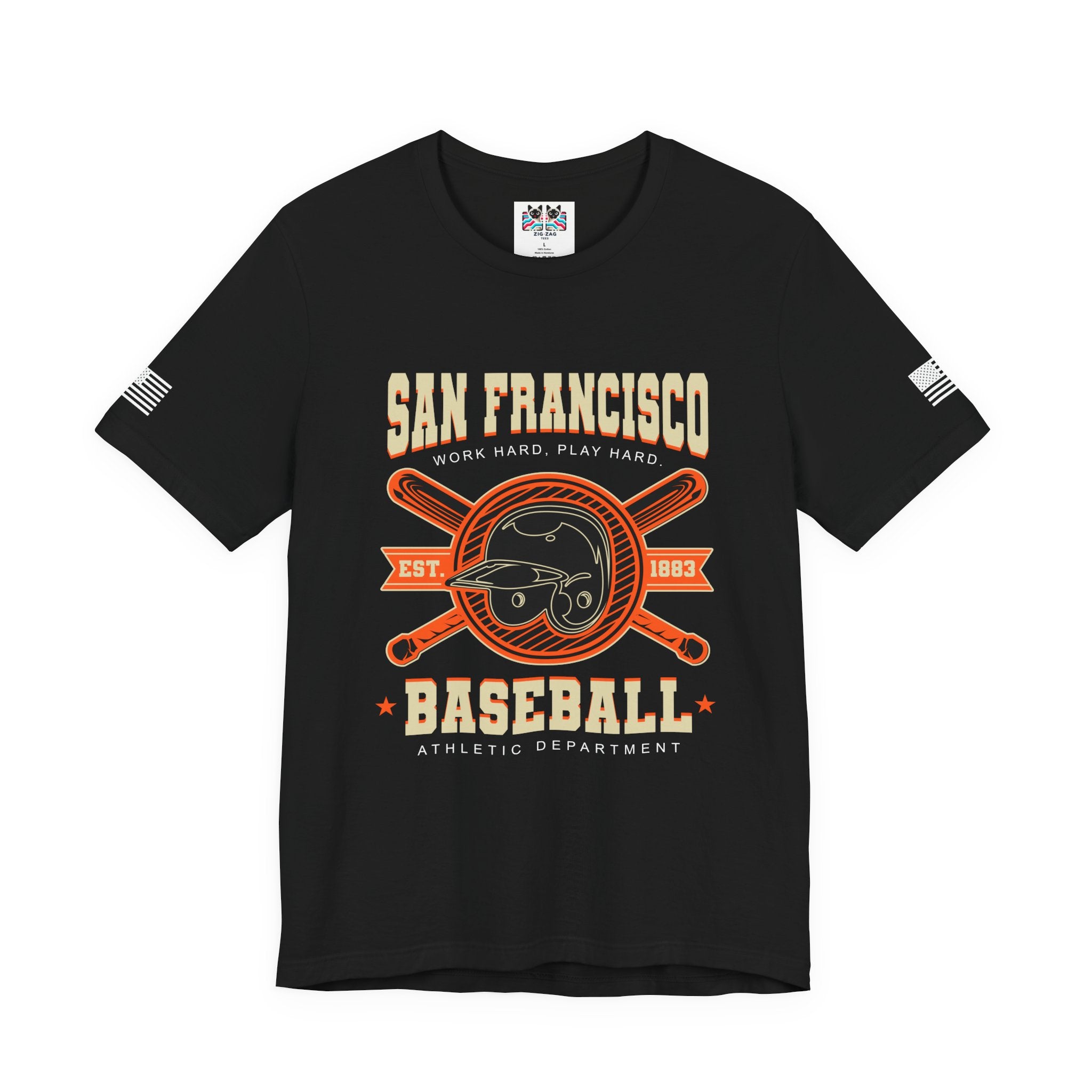 San Francisco Baseball T-Shirt, Work Hard Play Hard Athletic Department EST 1883 Tee, SF Baseball Fan Shirt, Vintage Sports Gift, Unisex
