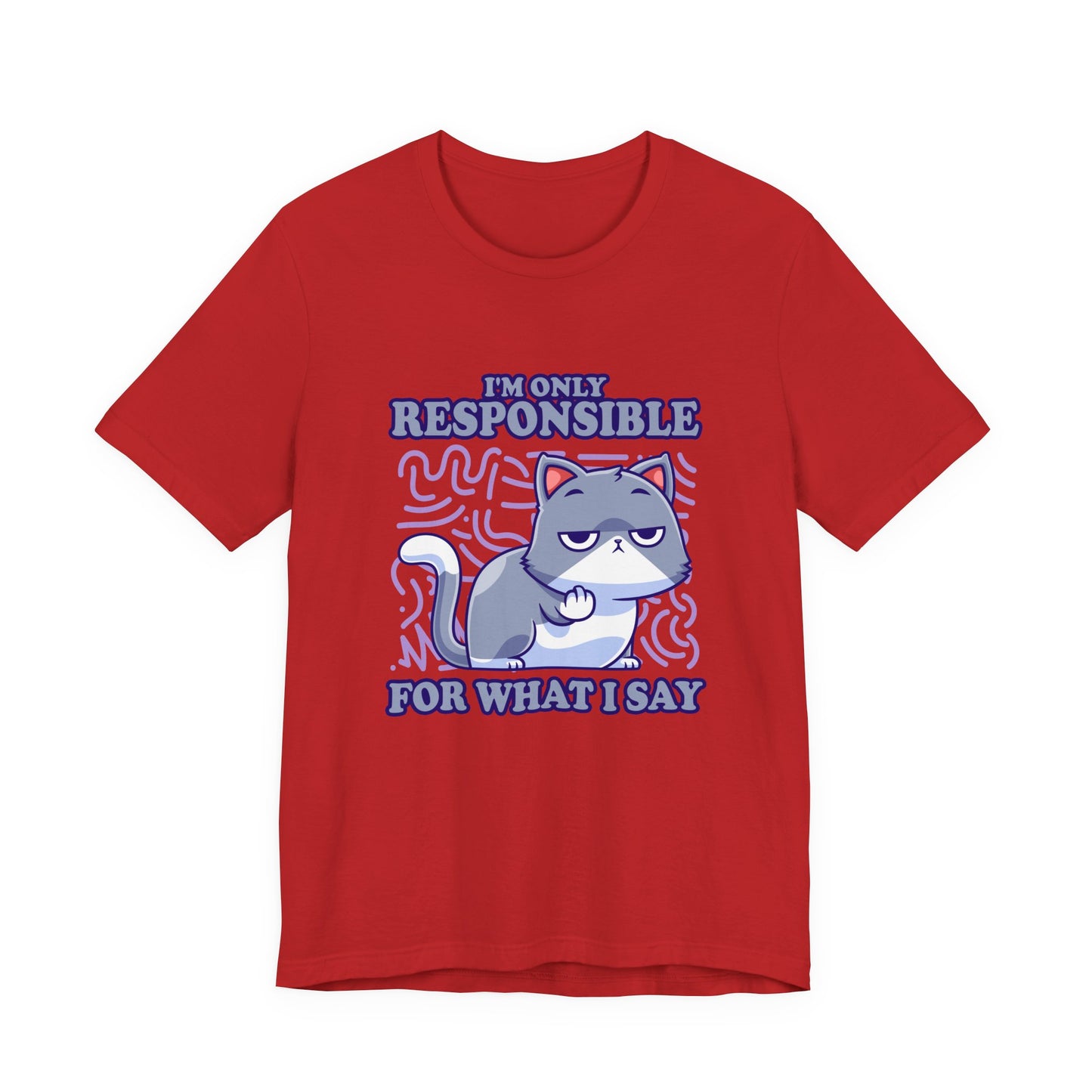 I’m Only Responsible for What I Say T-Shirt – Sassy Cat Waiting Gesture Graphic Tee