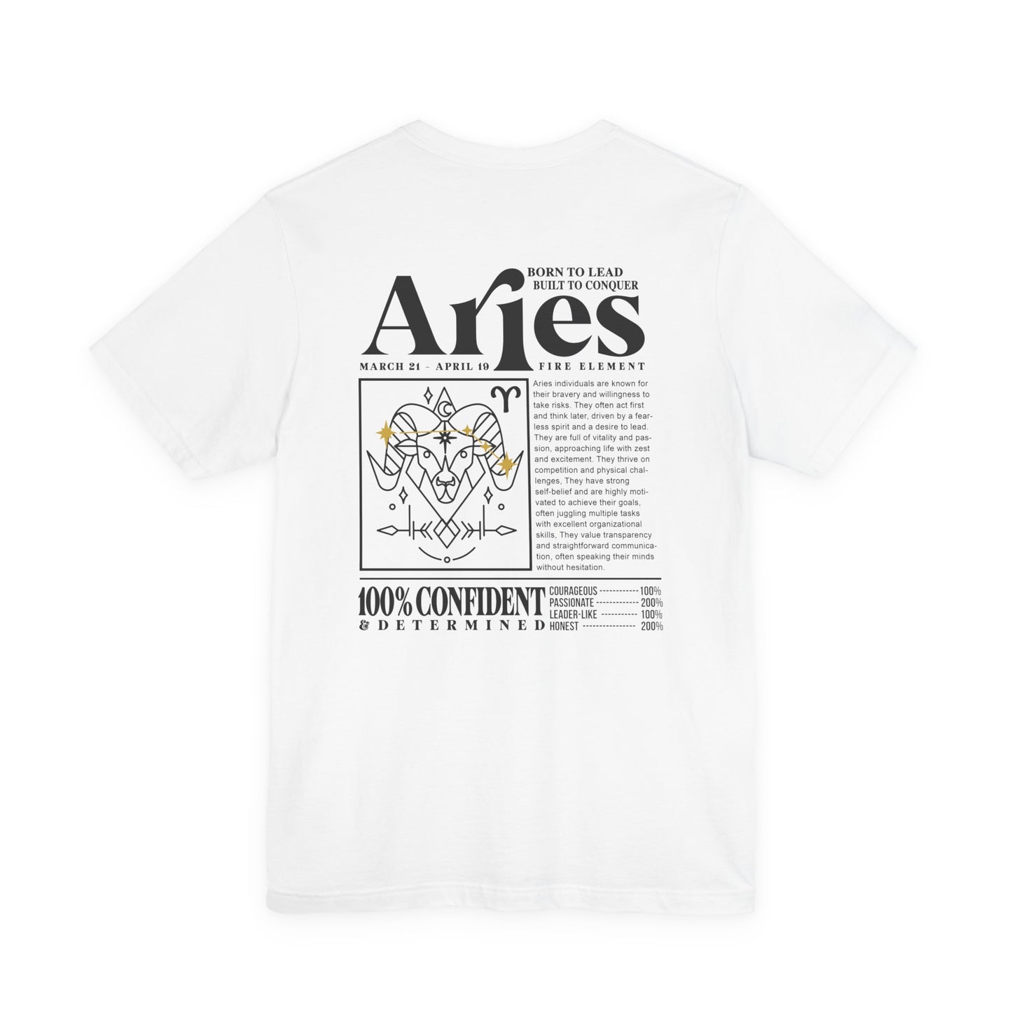 Aries Zodiac T-Shirt – Born to Lead, Built to Conquer