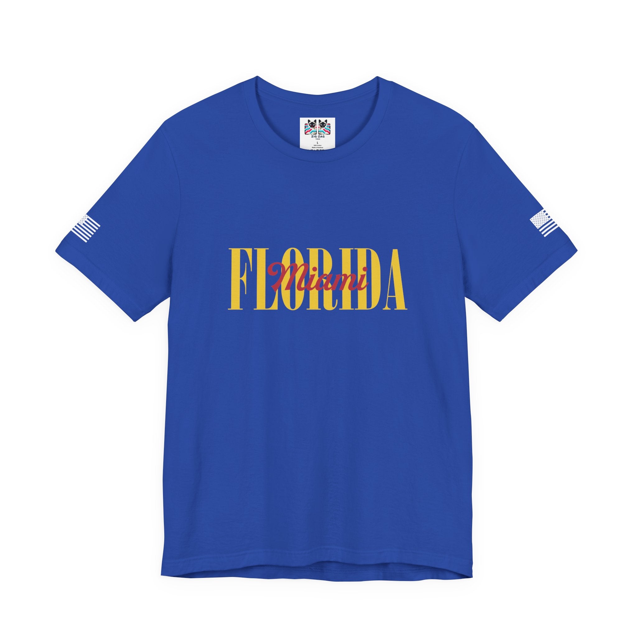 Florida Miami T-Shirt – Bold Layered Gold Typography Graphic Tee