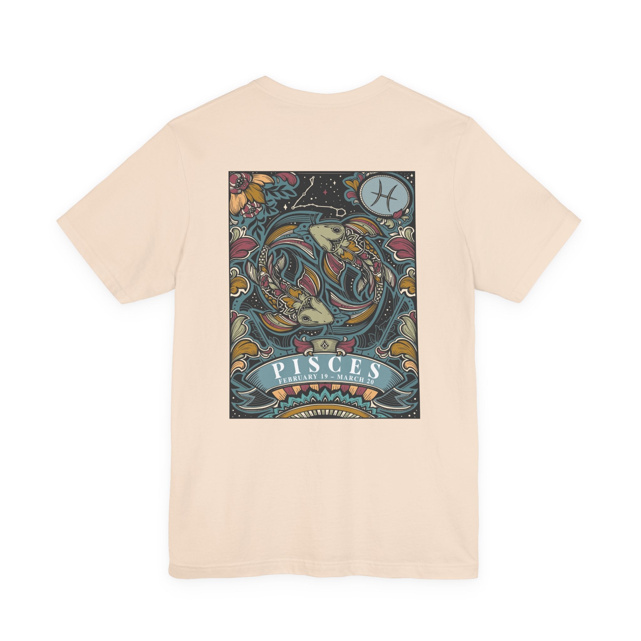 Pisces Constellation & Floral Zodiac T-Shirt – February 19 to March 20