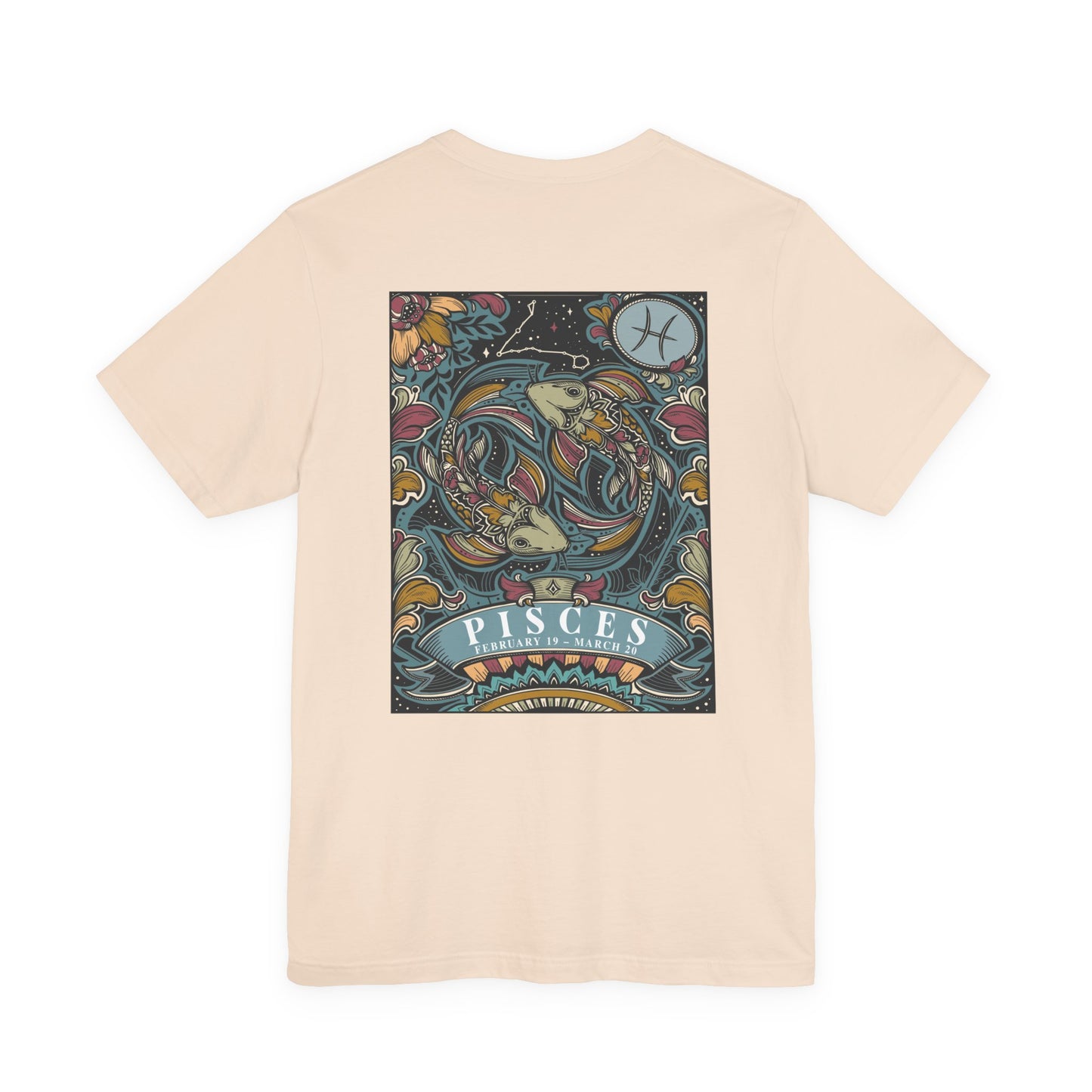 Pisces Constellation & Floral Zodiac T-Shirt – February 19 to March 20