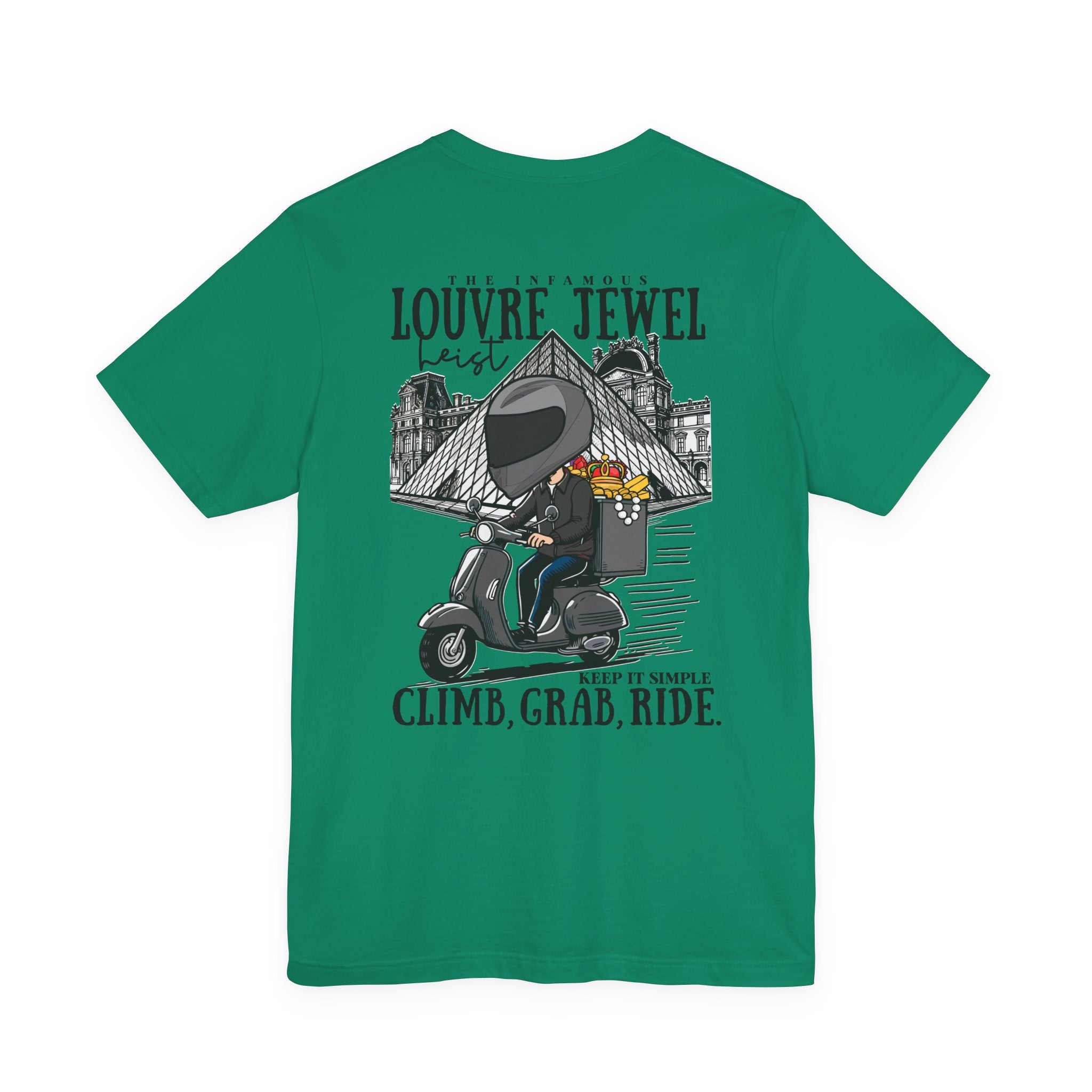 The Louvre Jewel Heist – Paris Heist Humor [Black Text] T-Shirt