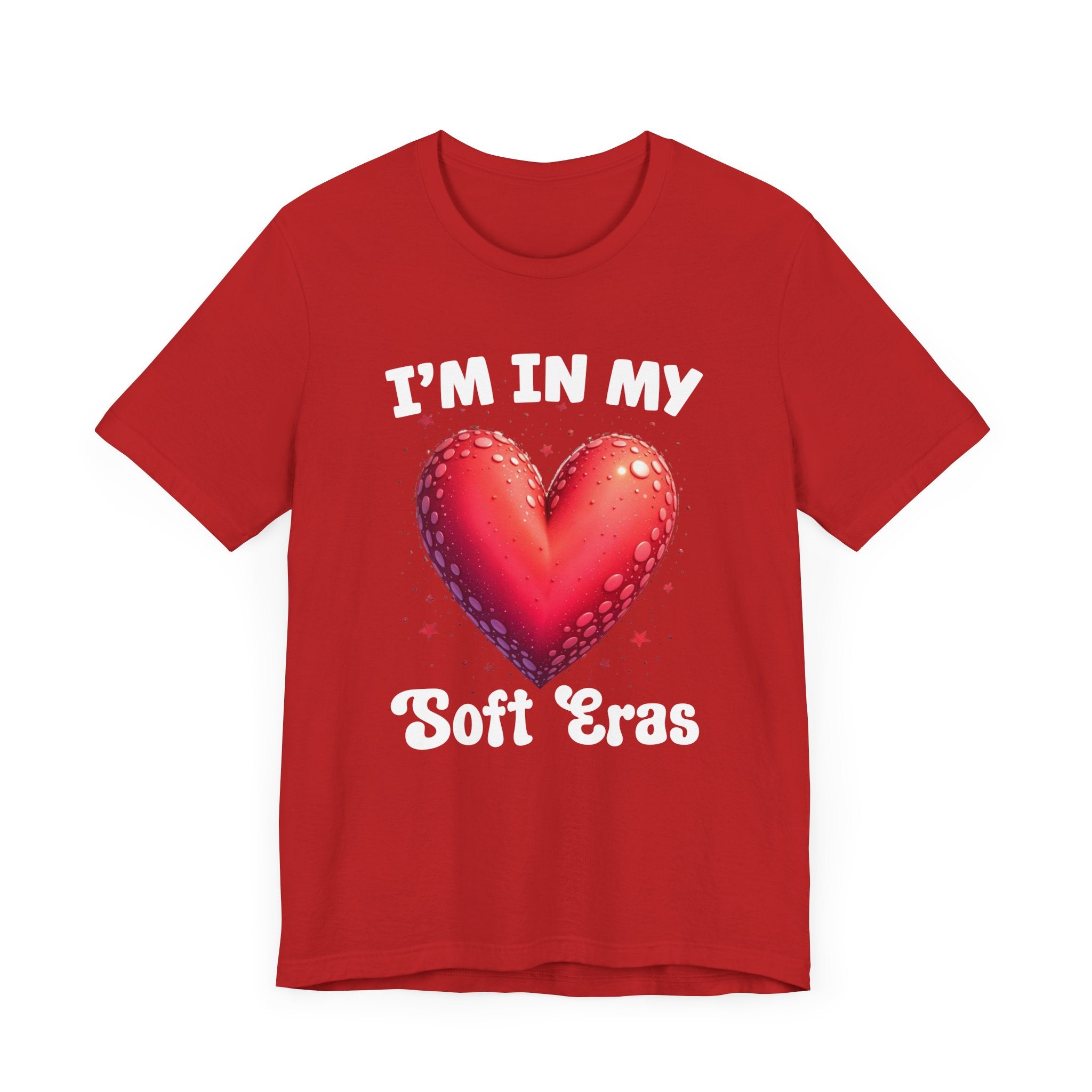 I'm In My Soft Eras – Embossed Red Heart & Star Accents Graphic T-Shirt