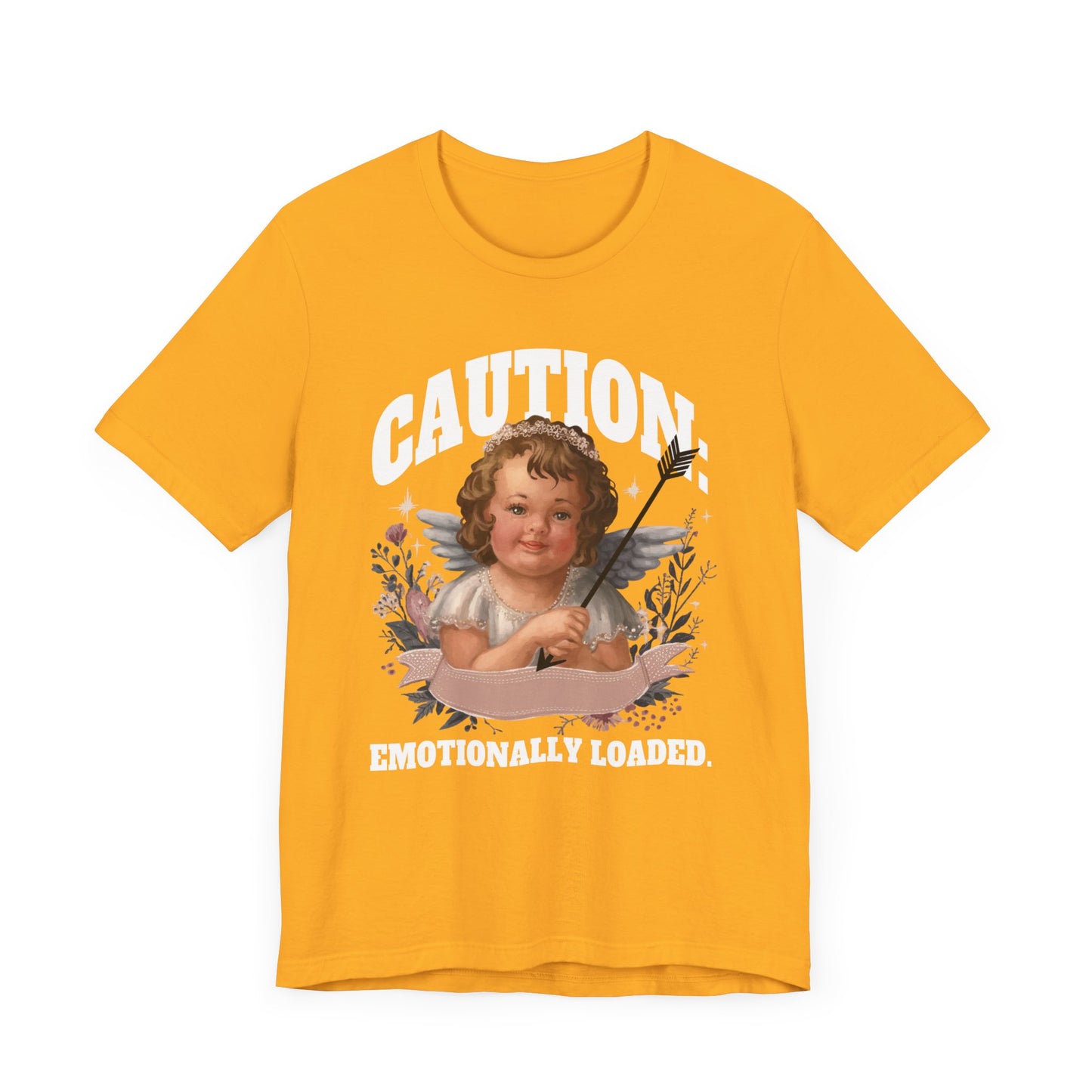 Caution: Emotionally Loaded | Little Girl Angel with Arrow Graphic T-Shirt