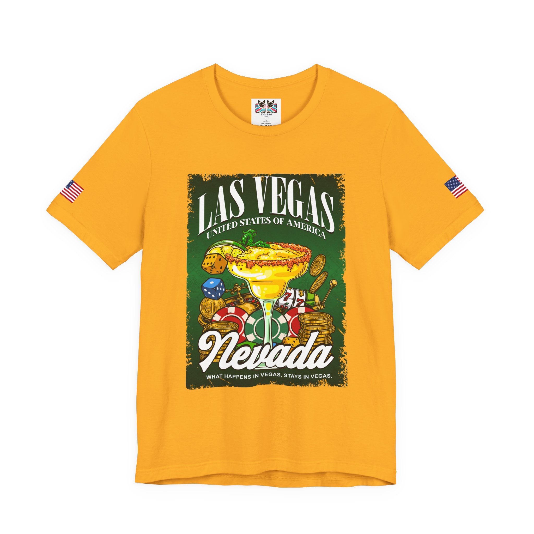 Las Vegas Nevada USA Margarita Casino T-Shirt – Colorful Dice Chips Vegas Graphic Tee