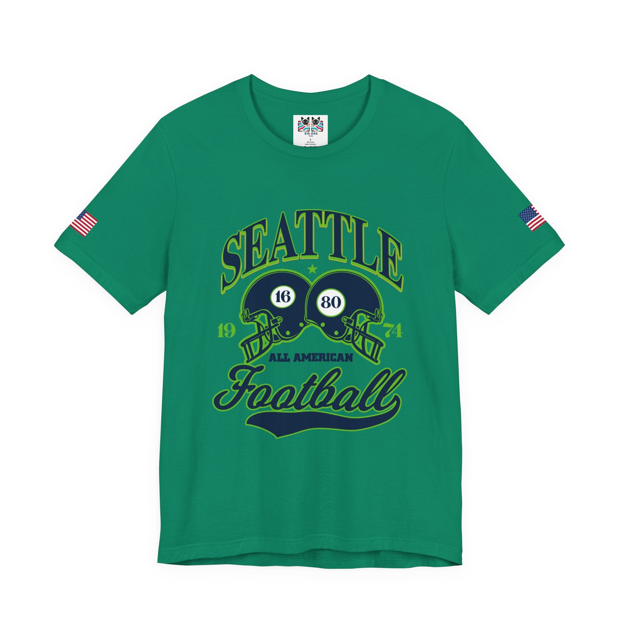 Seattle All American Football Retro Dual Helmet T-Shirt | Since