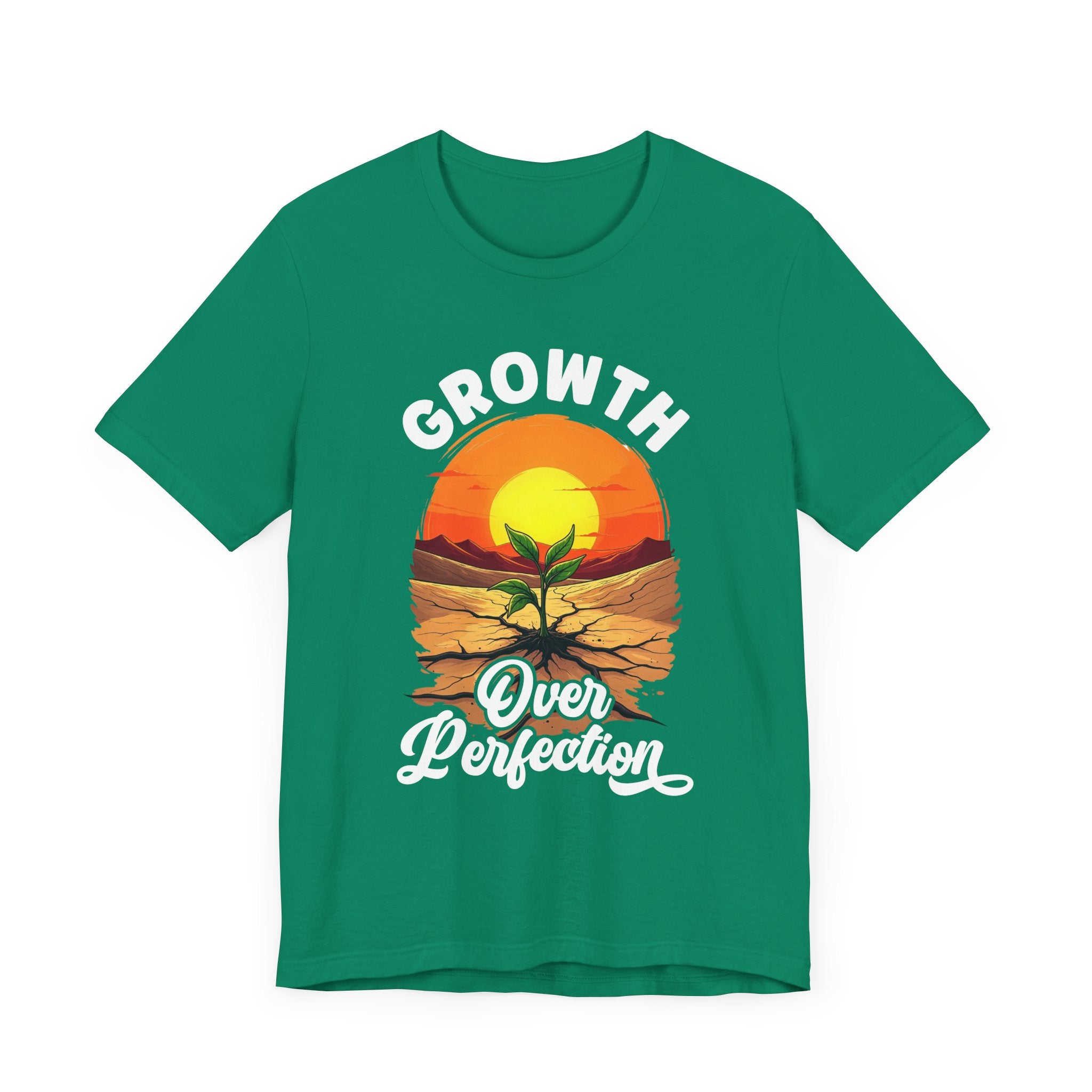 Growth Over Perfection Motivational T-Shirt – Sunrise Plant Design