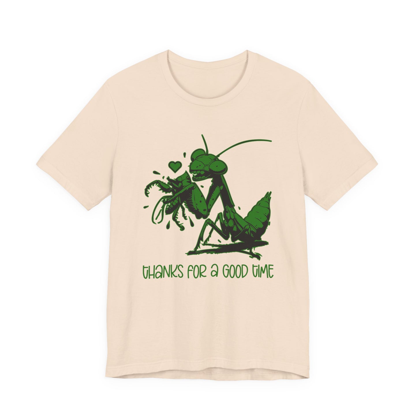 Thanks for a Good Time T-Shirt – Playful Grasshopper Eating Male Graphic Tee