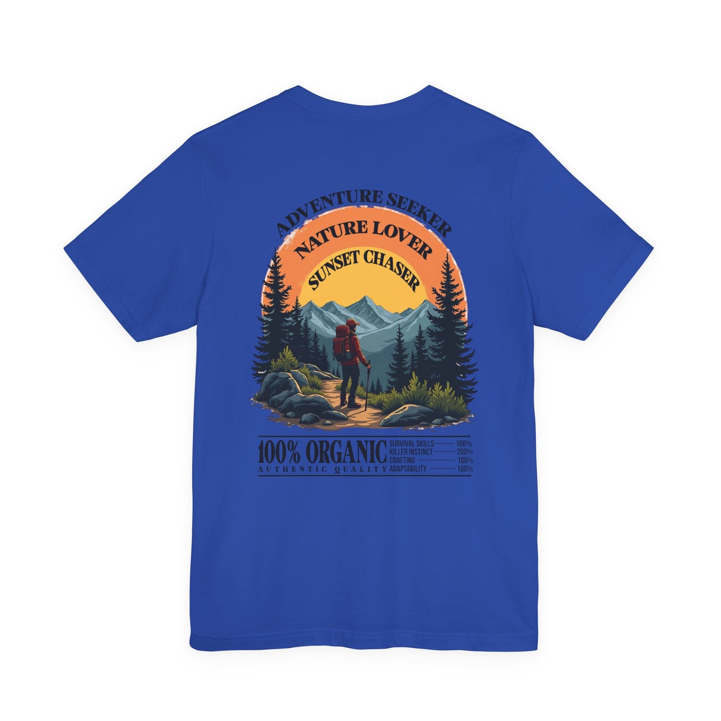 Adventure Seeker Nature Lover T-Shirt – Hiker on Mountain Edge Graphic