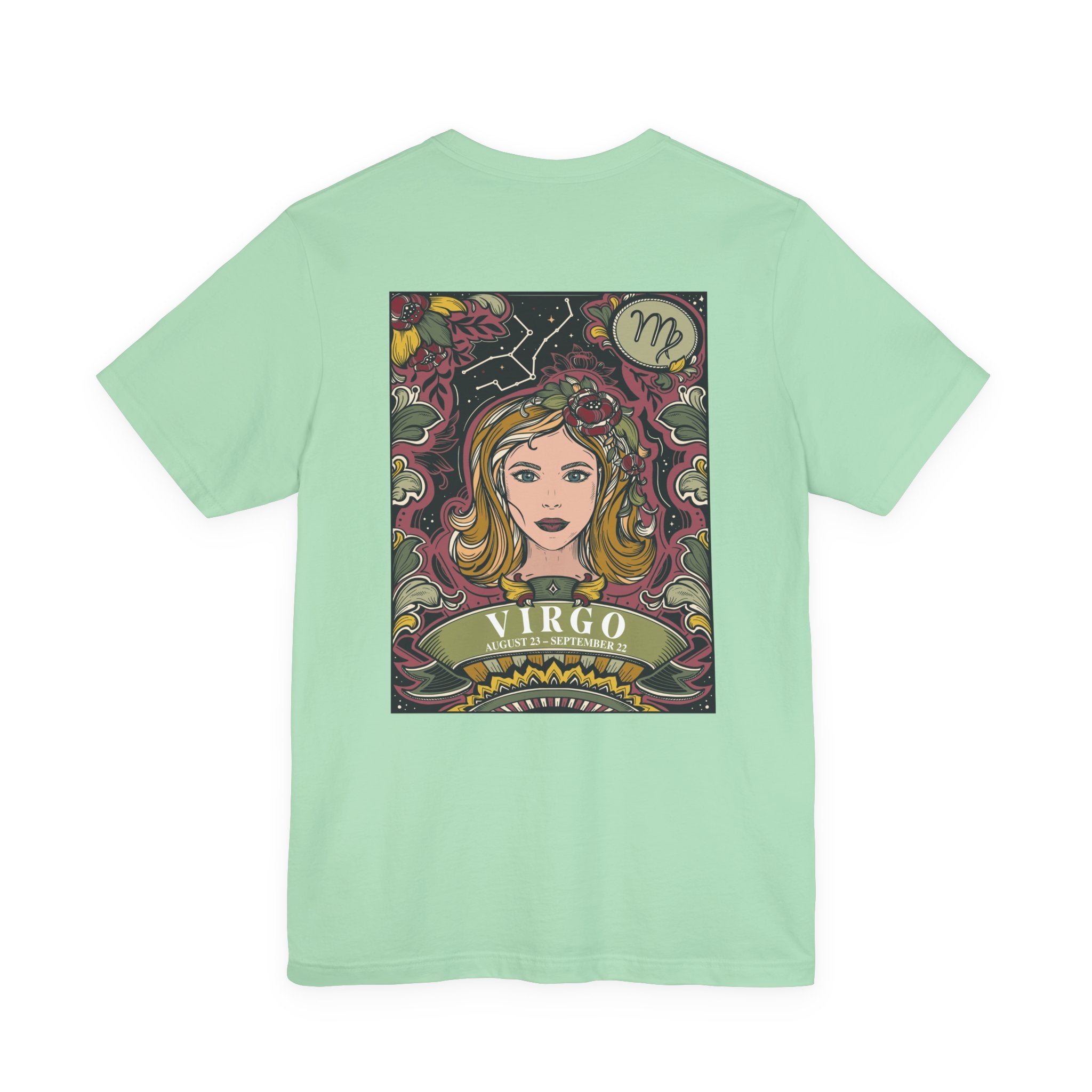 Virgo Constellation & Floral Zodiac T-Shirt – August 23 to September 22