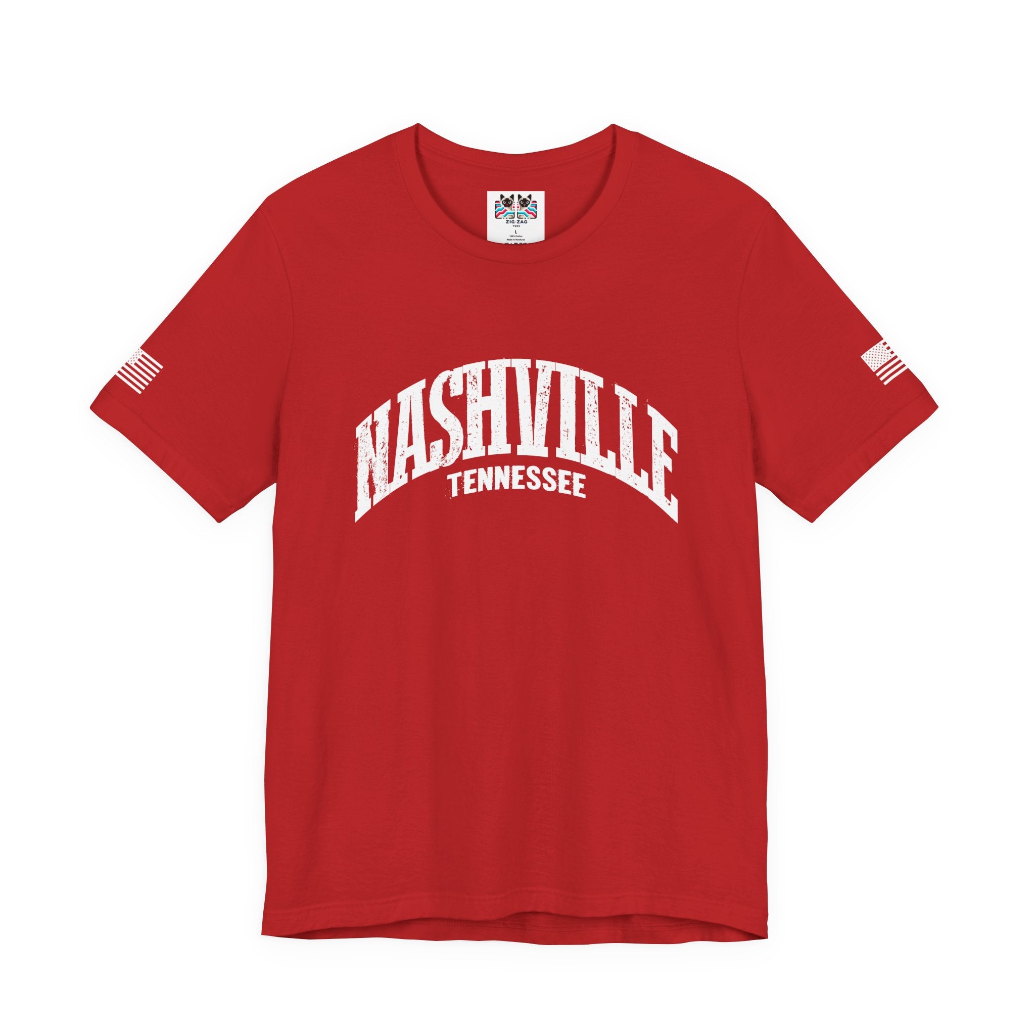 Nashville Tennessee T-Shirt – Distressed Arched Varsity Graphic Tee