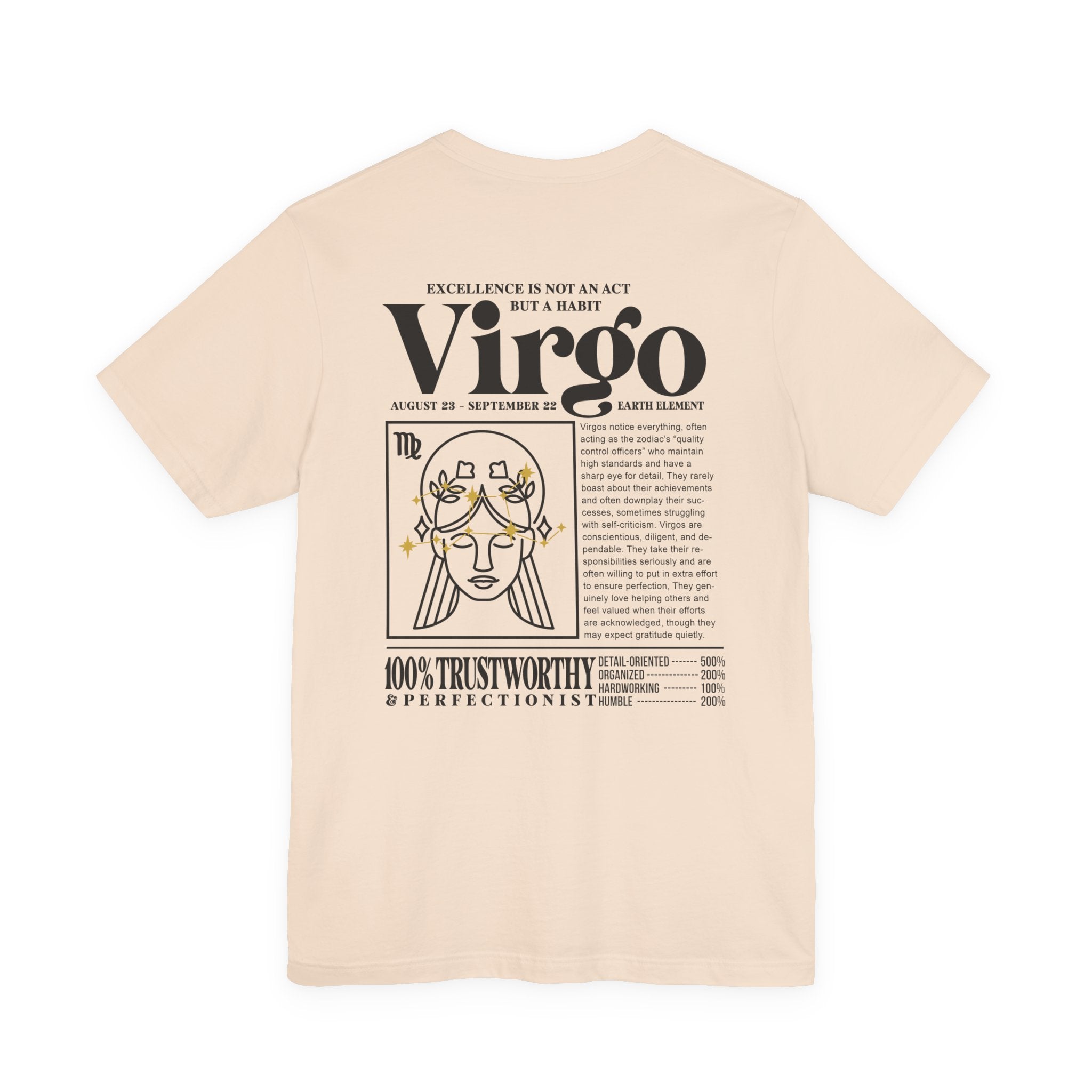 Virgo Lady Zodiac T-Shirt – Excellence Is Not an Act but a Habit