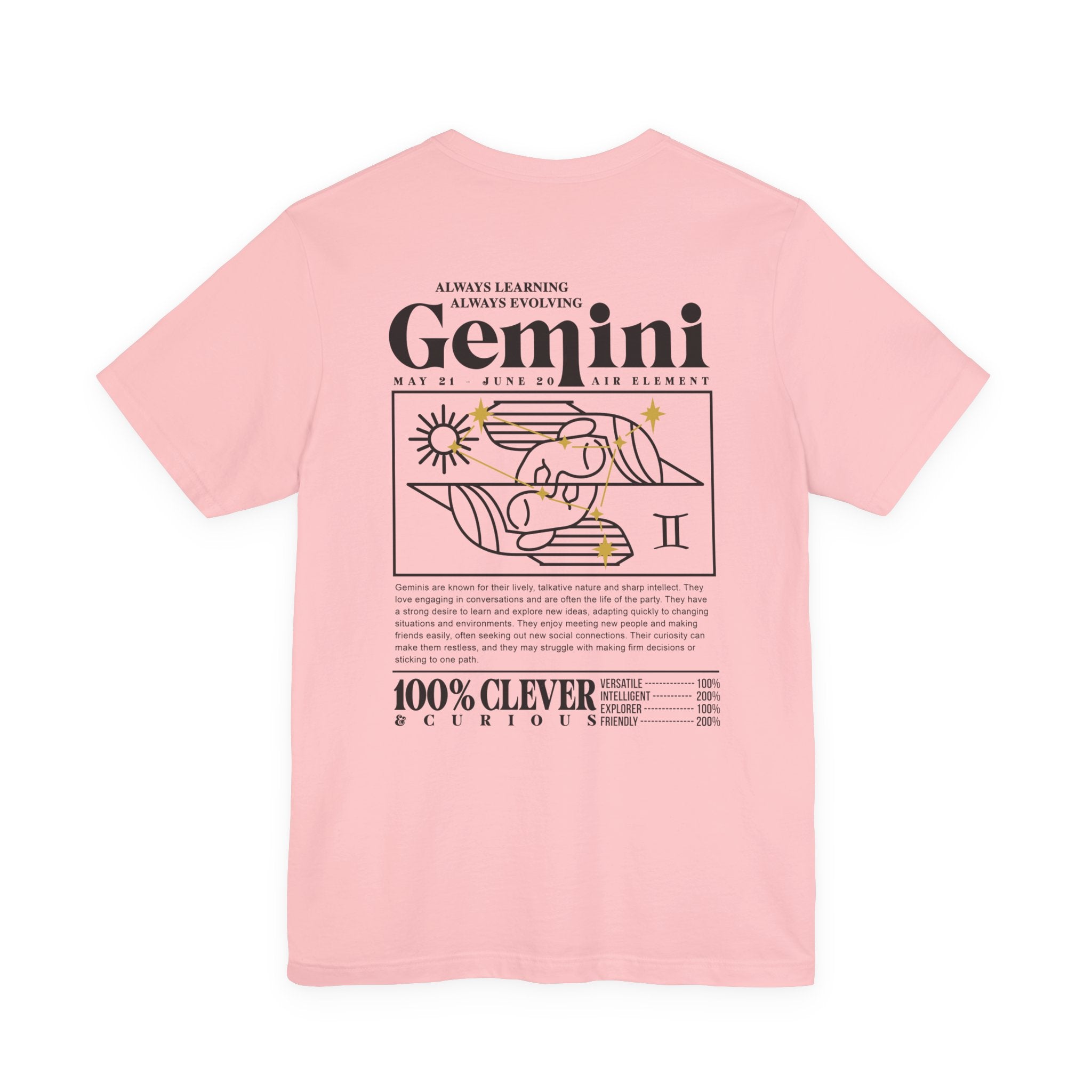 Gemini Zodiac T-Shirt – Clever and Curious Air Sign Graphic
