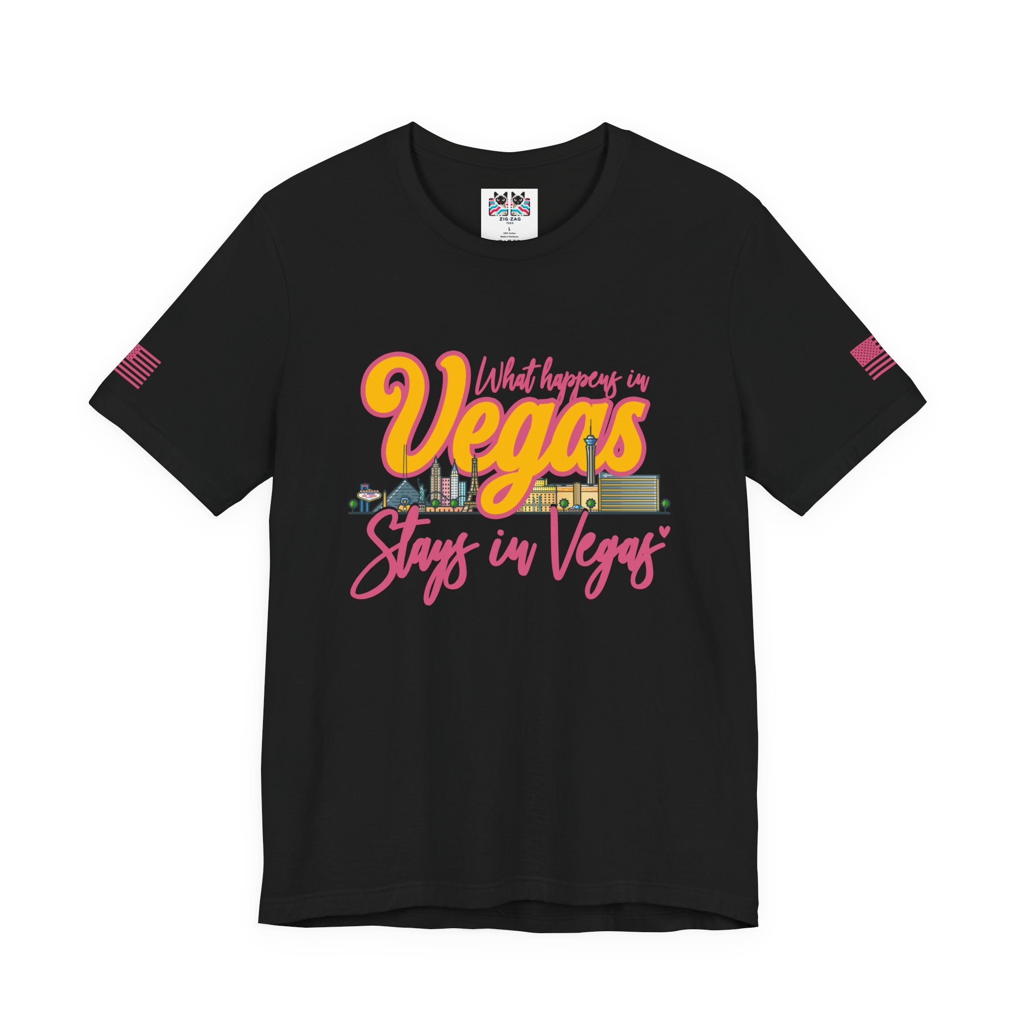 What Happens in Vegas Stays in Vegas T-Shirt – Retro Vegas Skyline Girls Trip Tee