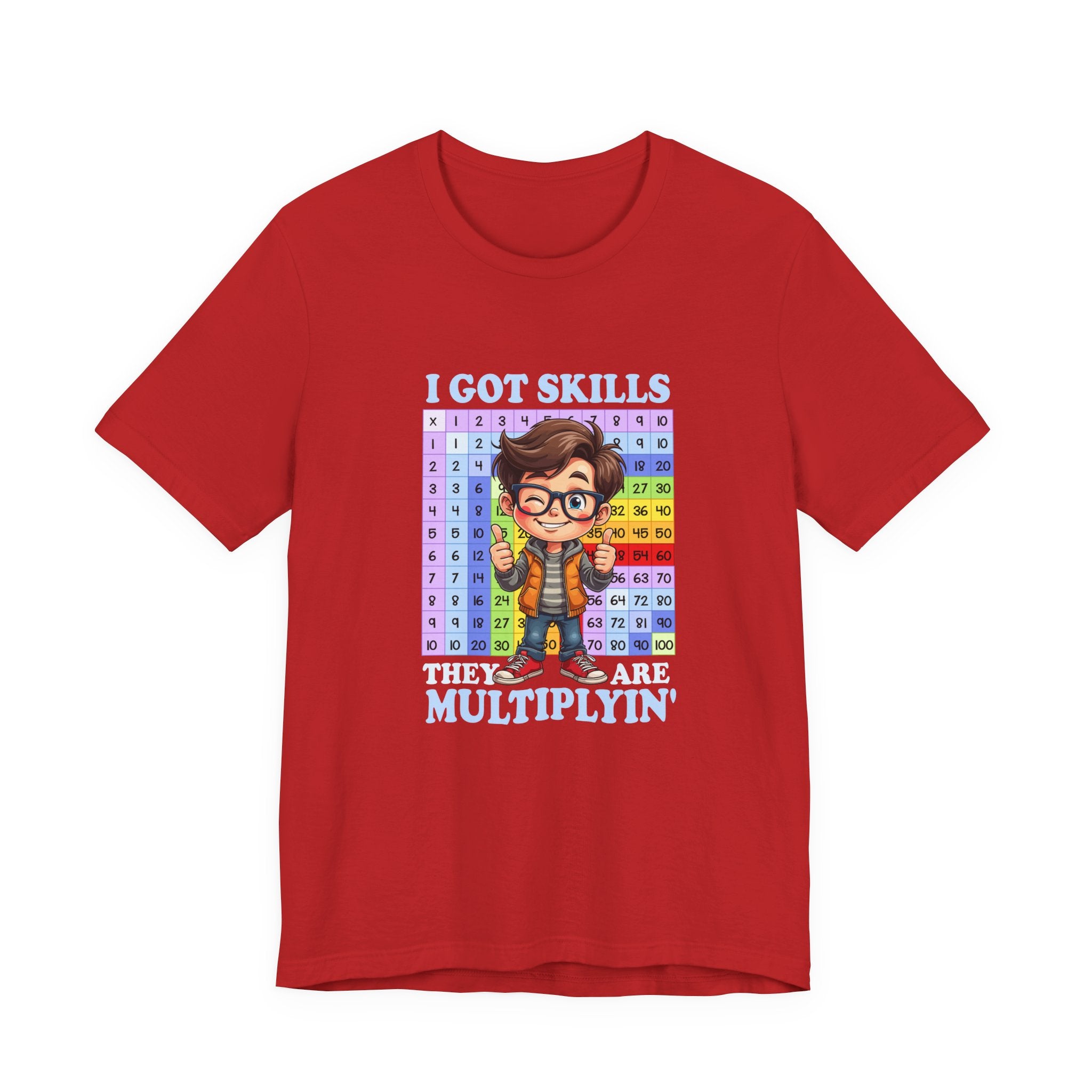 I Got Skills and They Are Multiplying Tshirt – Happy Boy with Thumbs Up & Numbers 1 to 100