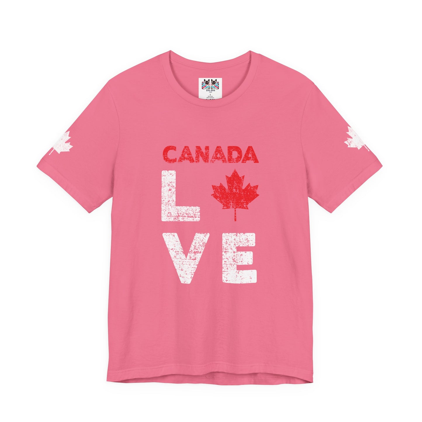 Canada Maple Leaf Love with Canada Bold Text T-Shirt