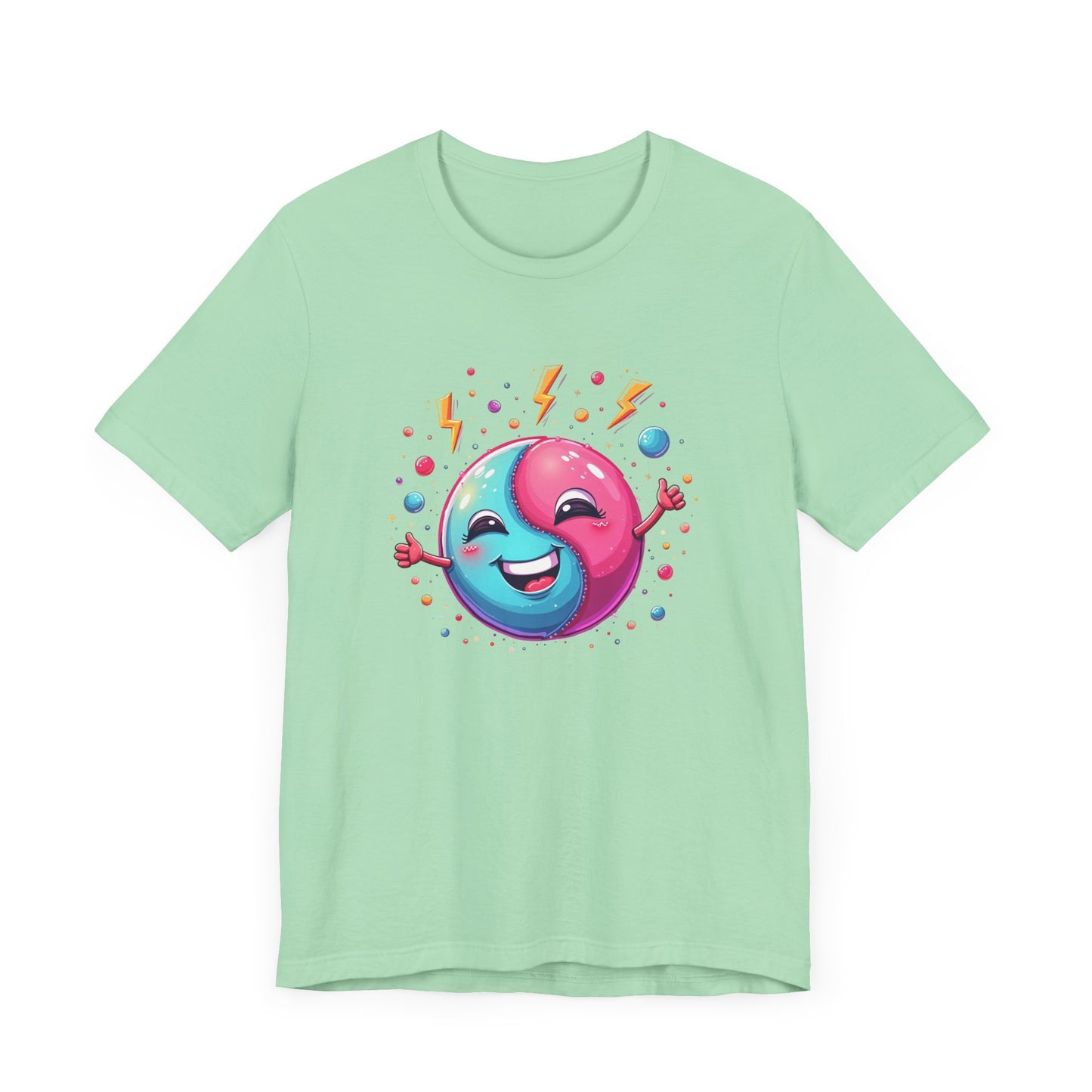 Energetic but Introverted – Colorful Smiling Balance Inner Reflection with Lively Enthusiasm Graphic T-Shirt