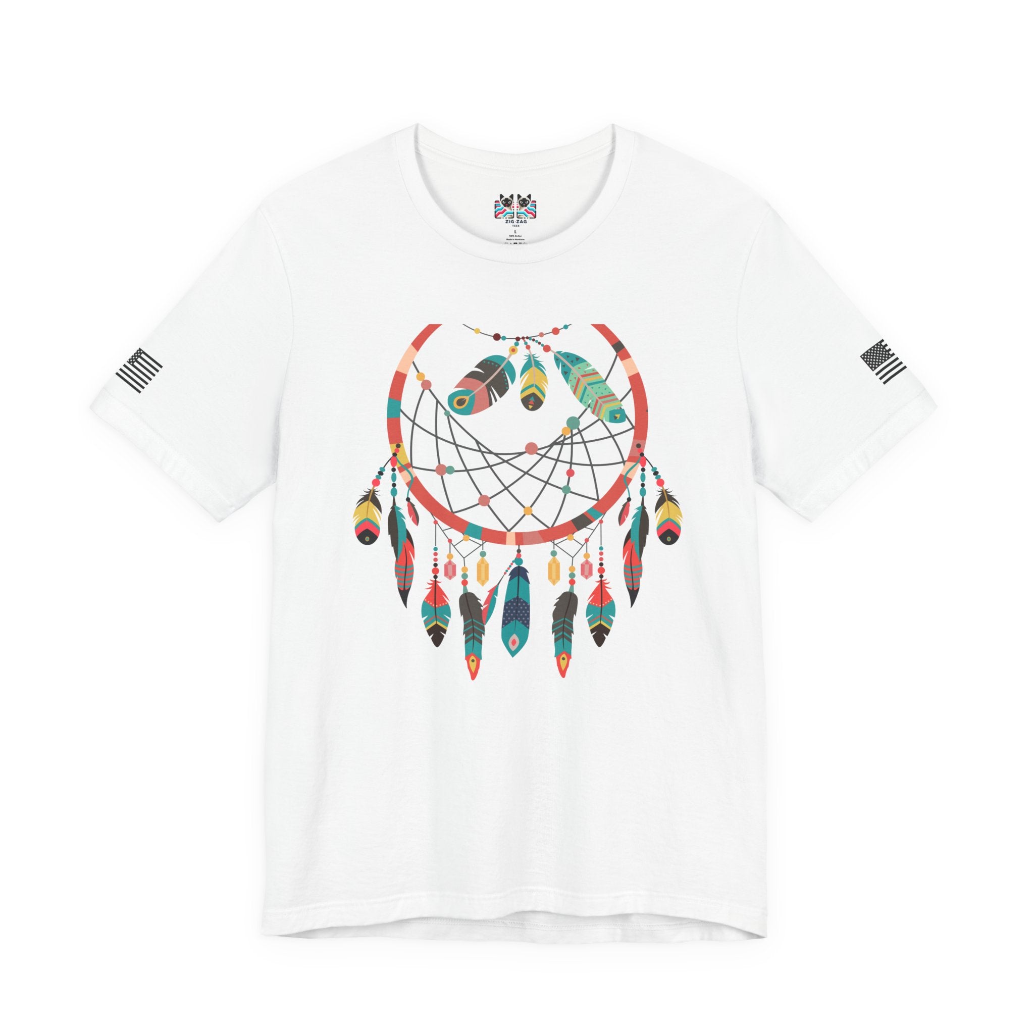 Dream Catcher T-Shirt – Colorful Boho Feathers Native American Inspired Graphic Tee